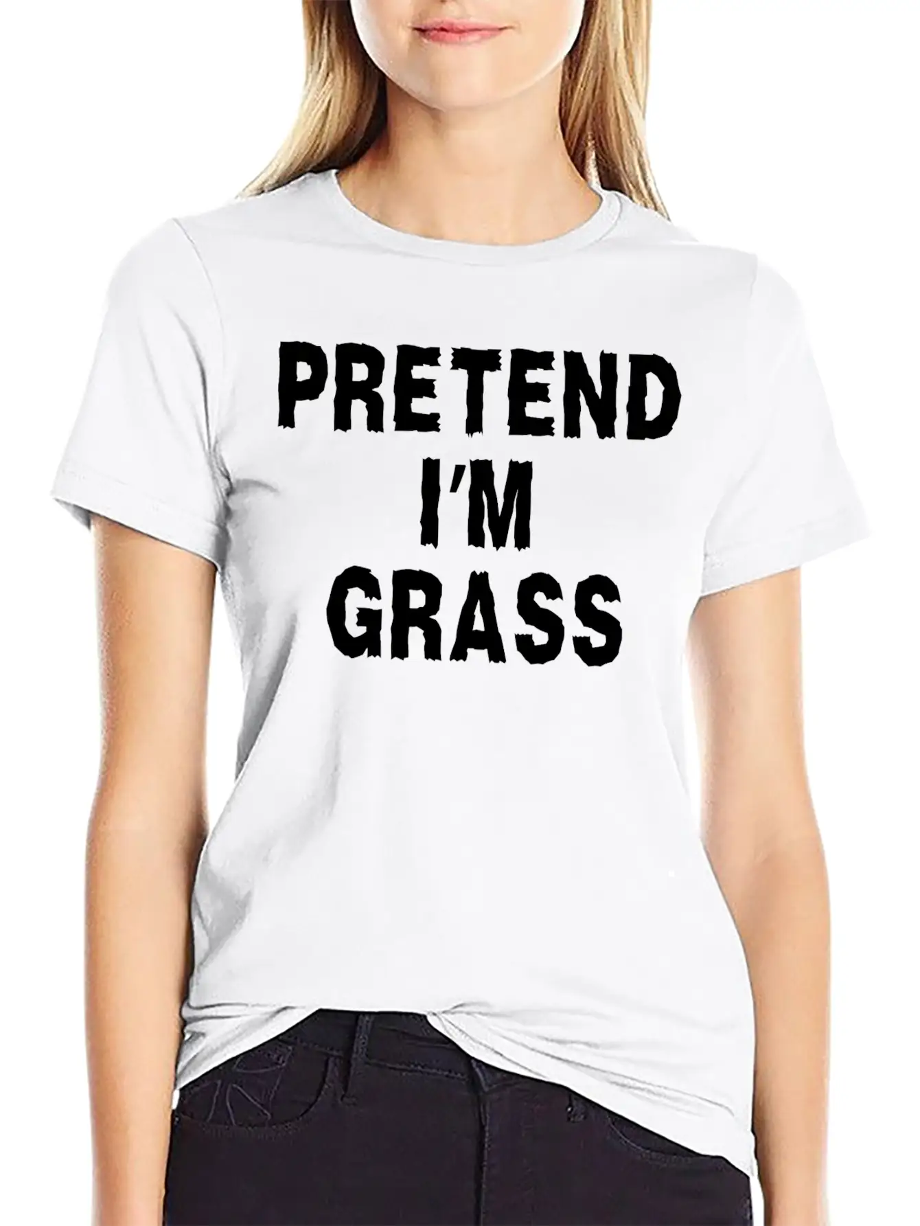 Pretend I'm Grass Costume Minimalist Comfortable Minimalist Graphic Tee – Summer Style Essential