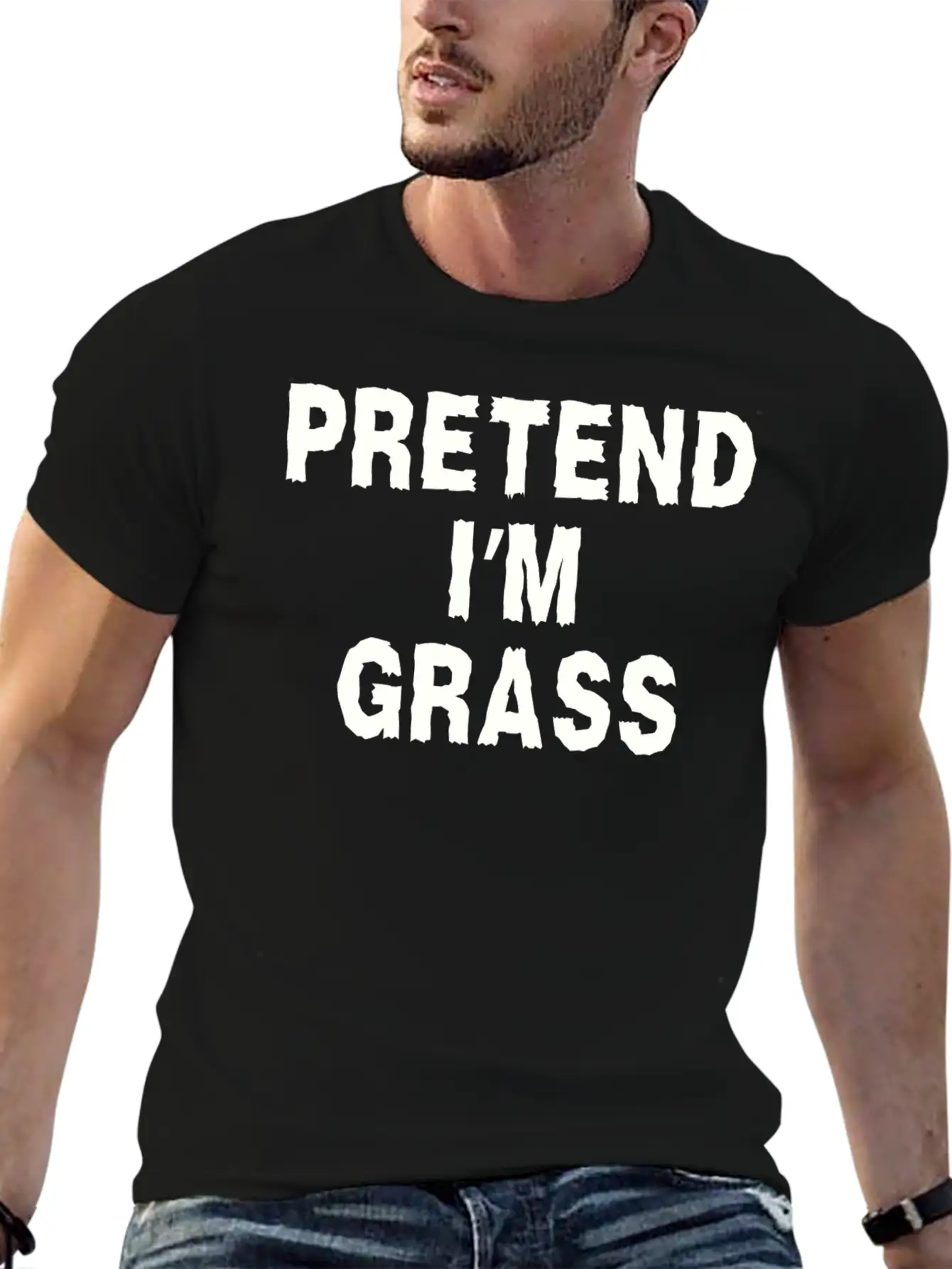 Pretend I'm Grass Costume Minimalist Comfortable Minimalist Graphic Tee – Summer Style Essential