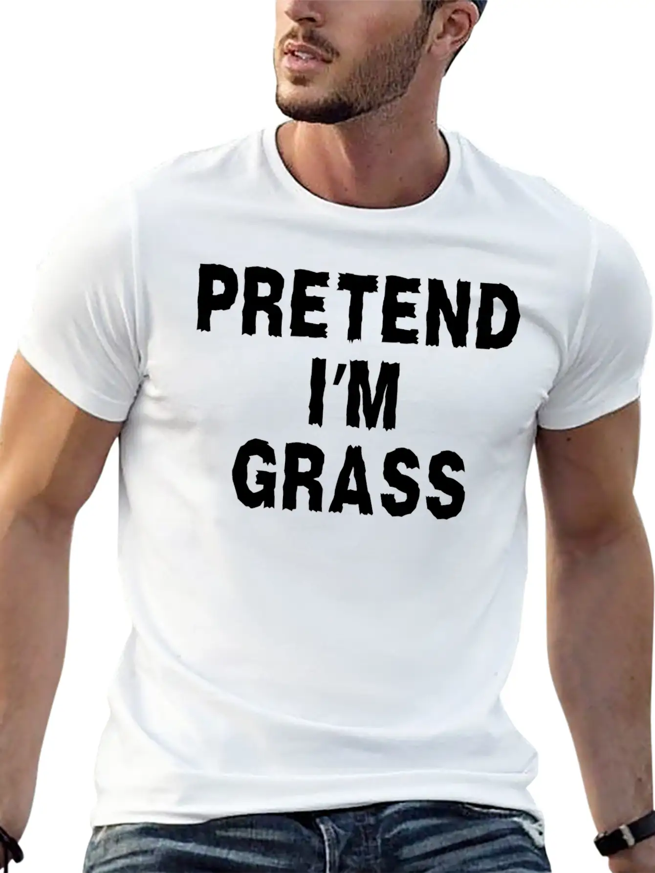 Pretend I'm Grass Costume Minimalist Comfortable Minimalist Graphic Tee – Summer Style Essential