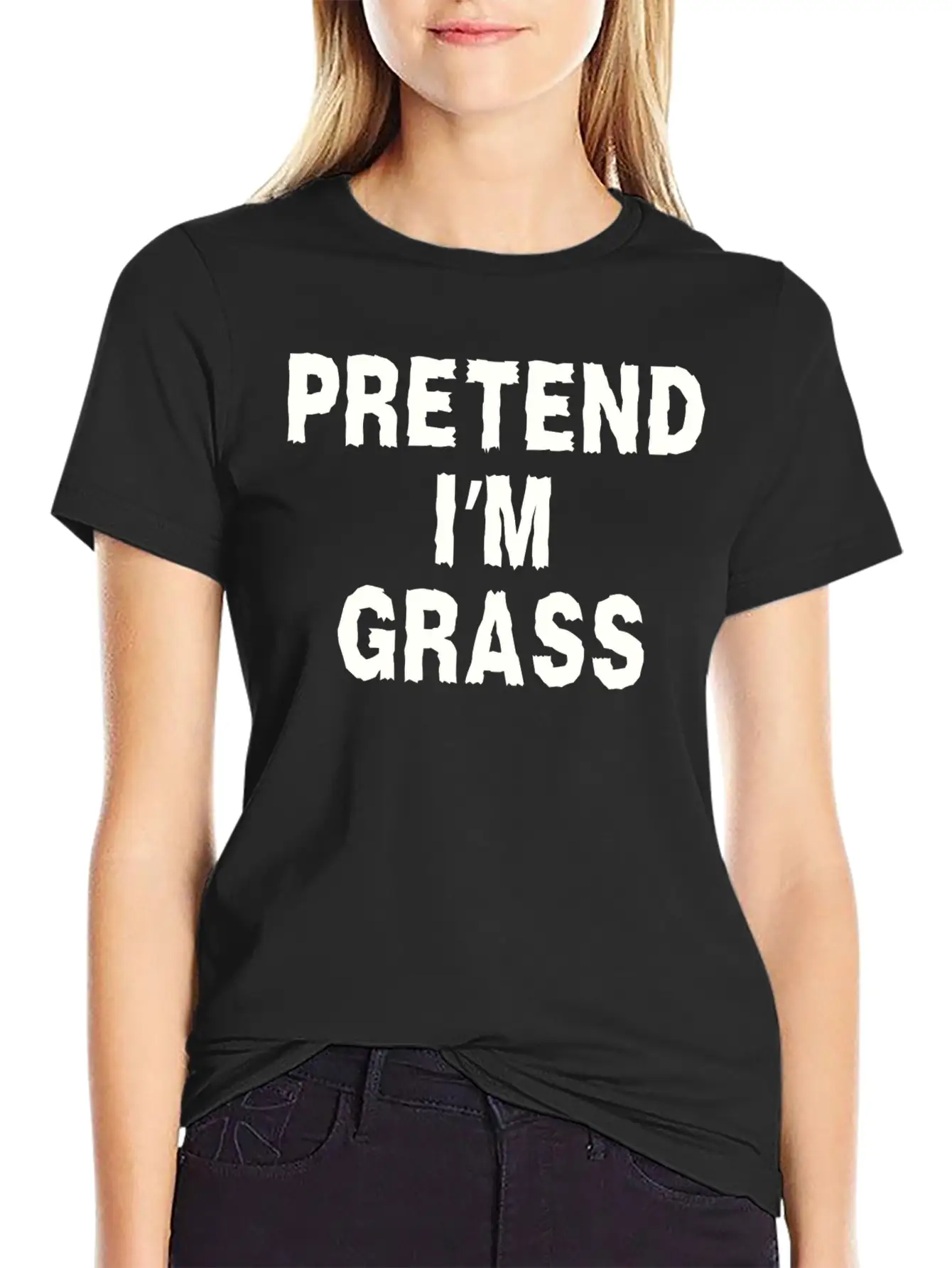 Pretend I'm Grass Costume Minimalist Comfortable Minimalist Graphic Tee – Summer Style Essential