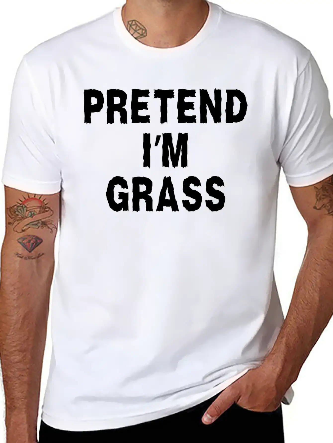 Pretend I'm Grass Costume Minimalist Comfortable Minimalist Graphic Tee – Summer Style Essential