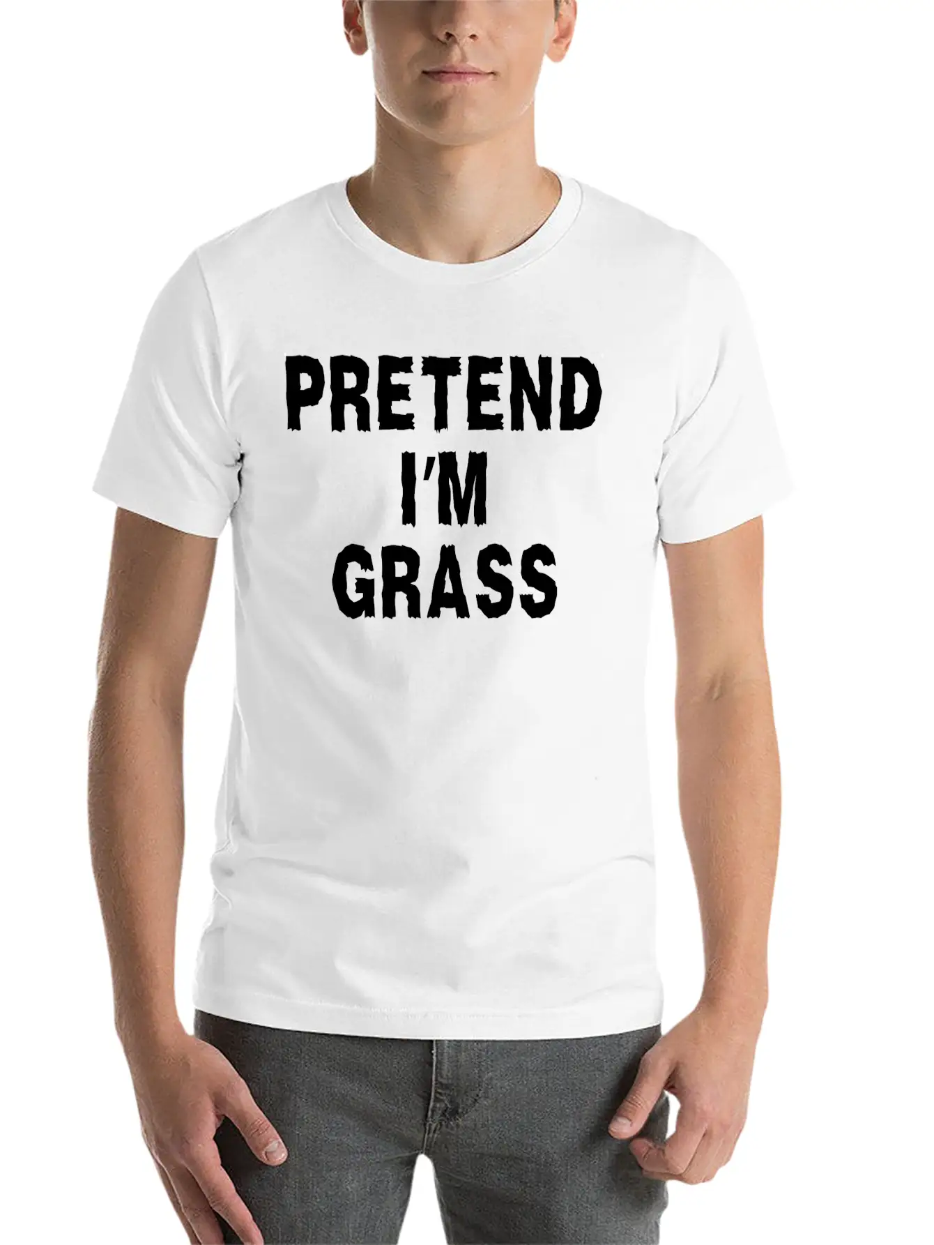 Pretend I'm Grass Costume Minimalist Comfortable Minimalist Graphic Tee – Summer Style Essential