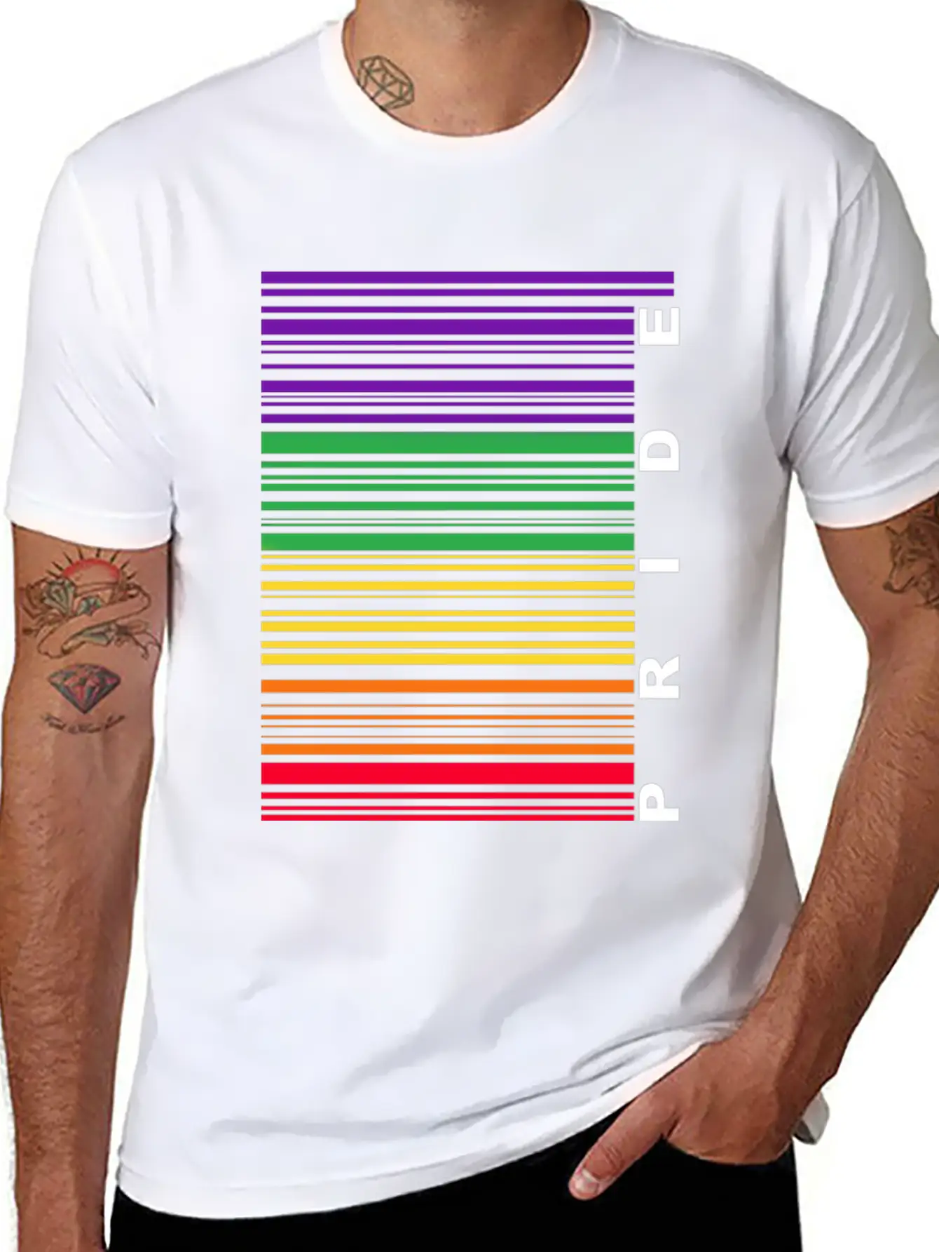 Pride Barcode Unisex Short Sleeve Soft Cotton T-Shirt – Casual Everyday Wear