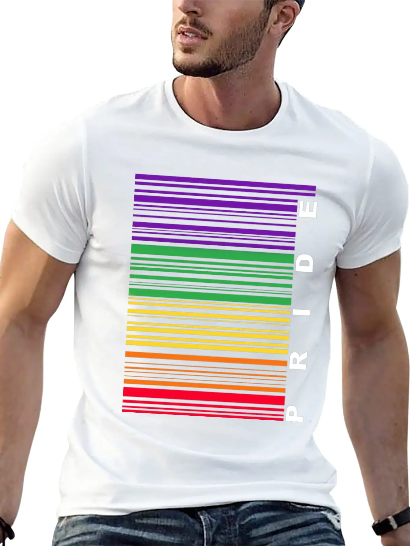 Pride Barcode Unisex Short Sleeve Soft Cotton T-Shirt – Casual Everyday Wear