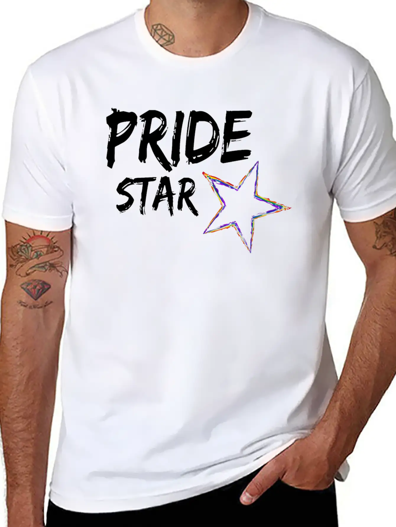 Pride Star LGBT Gay Pride Queer CSD Rainbow Timeless Short Sleeve Tee – Comfy And Minimalist Design