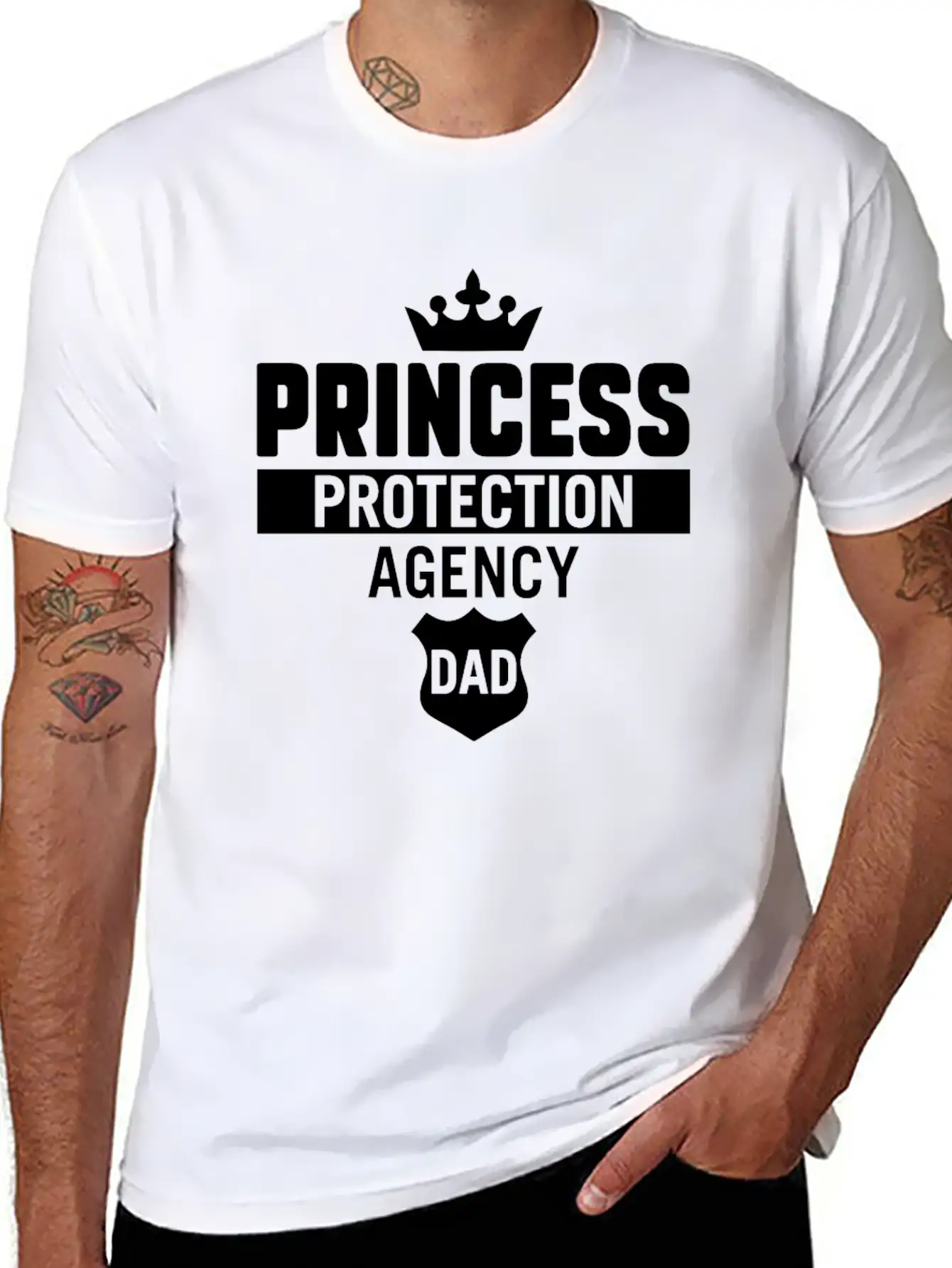 Princess Protection Agency For Fathers Daughter Stylish Everyday T-Shirt – Unisex Basic Cotton Tee