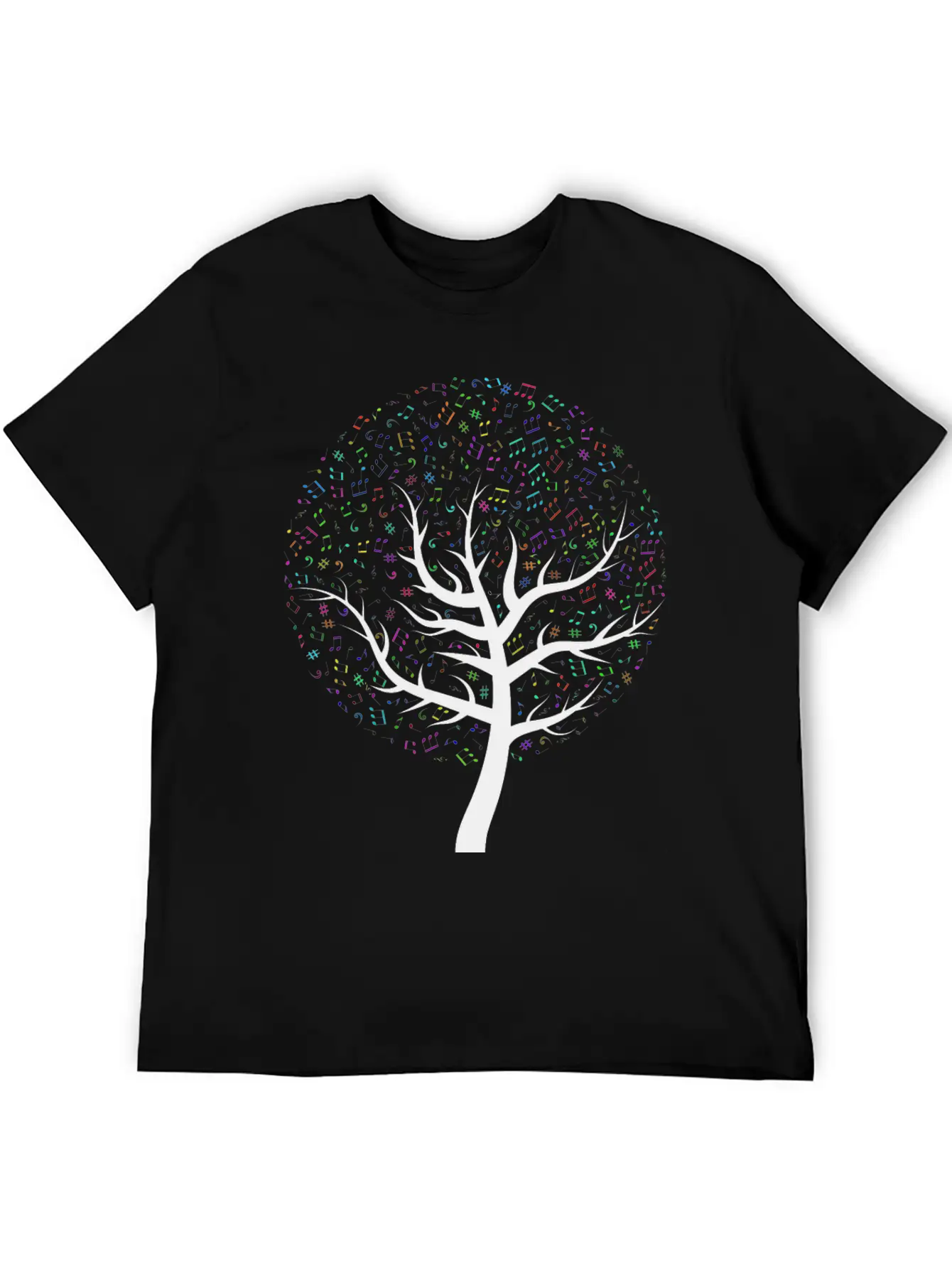 Prismatic Music Tree Timeless Short Sleeve Tee – Comfy And Minimalist Design