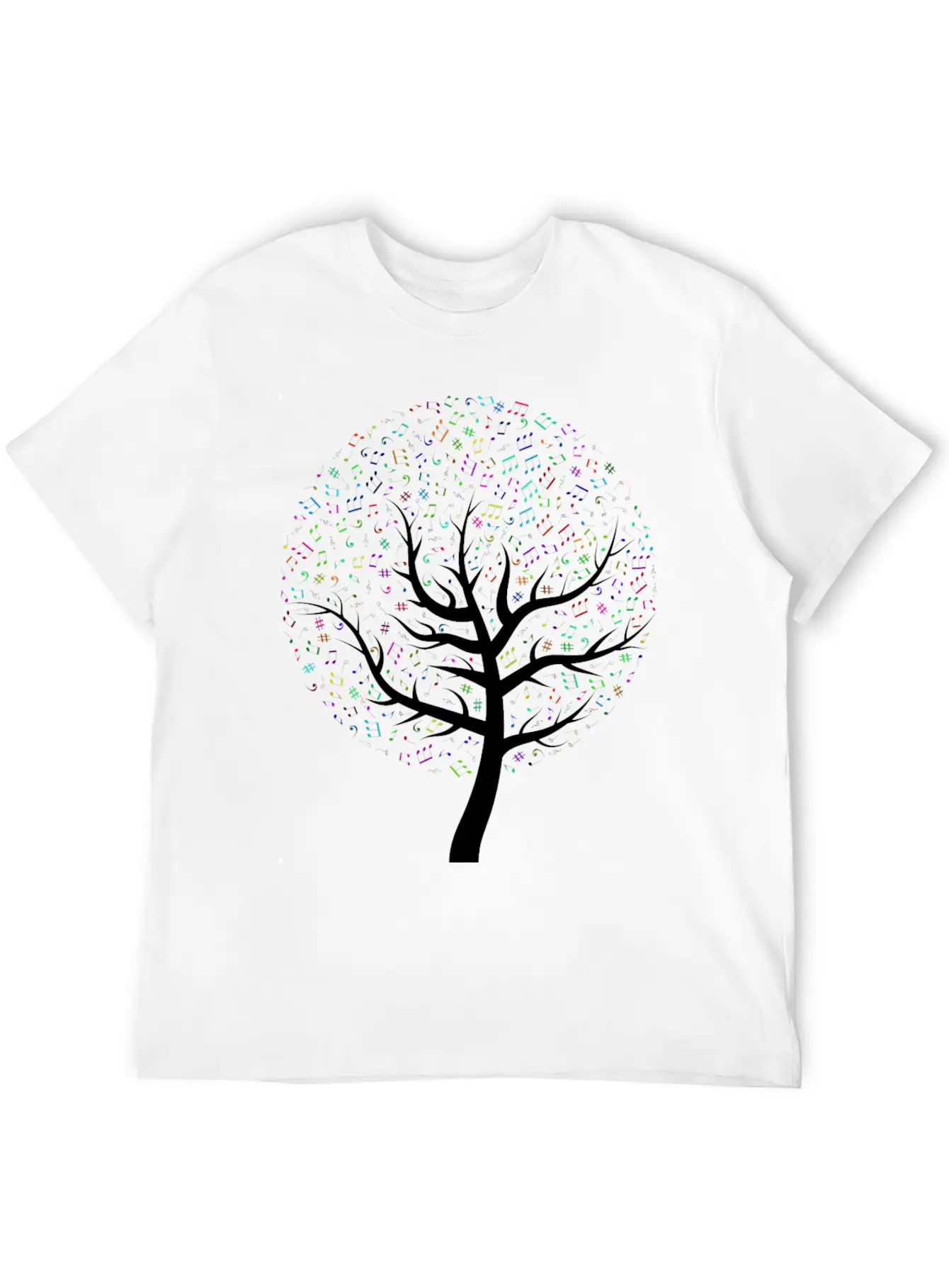 Prismatic Music Tree Timeless Short Sleeve Tee – Comfy And Minimalist Design