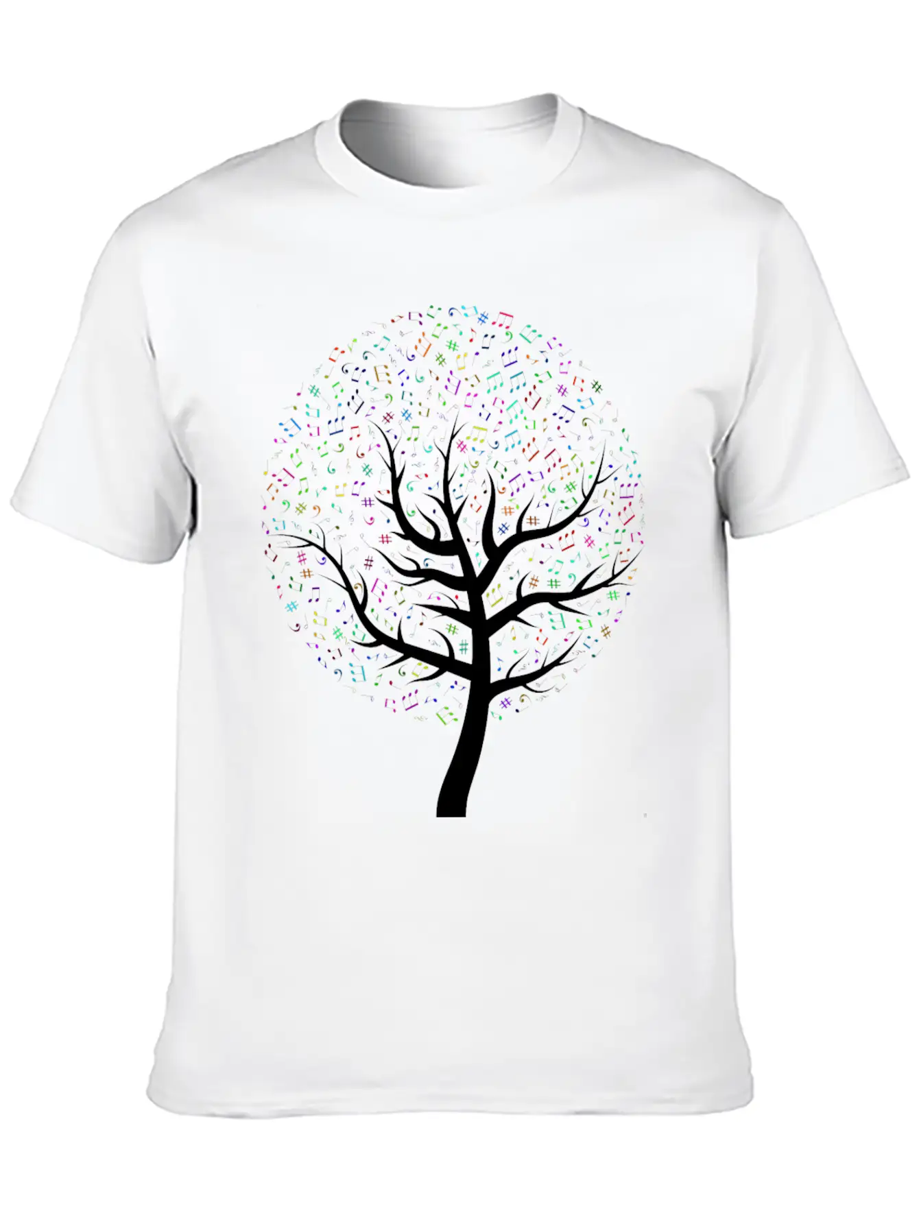 Prismatic Music Tree Timeless Short Sleeve Tee – Comfy And Minimalist Design