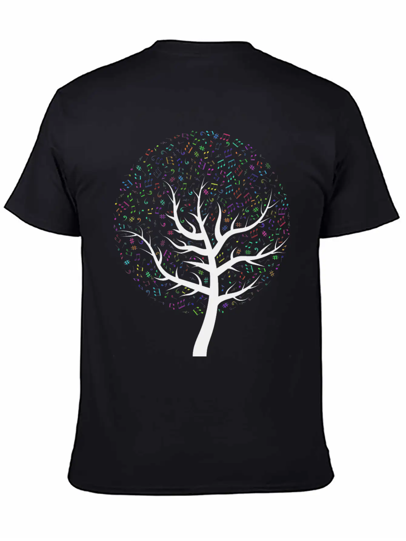 Prismatic Music Tree Timeless Short Sleeve Tee – Comfy And Minimalist Design