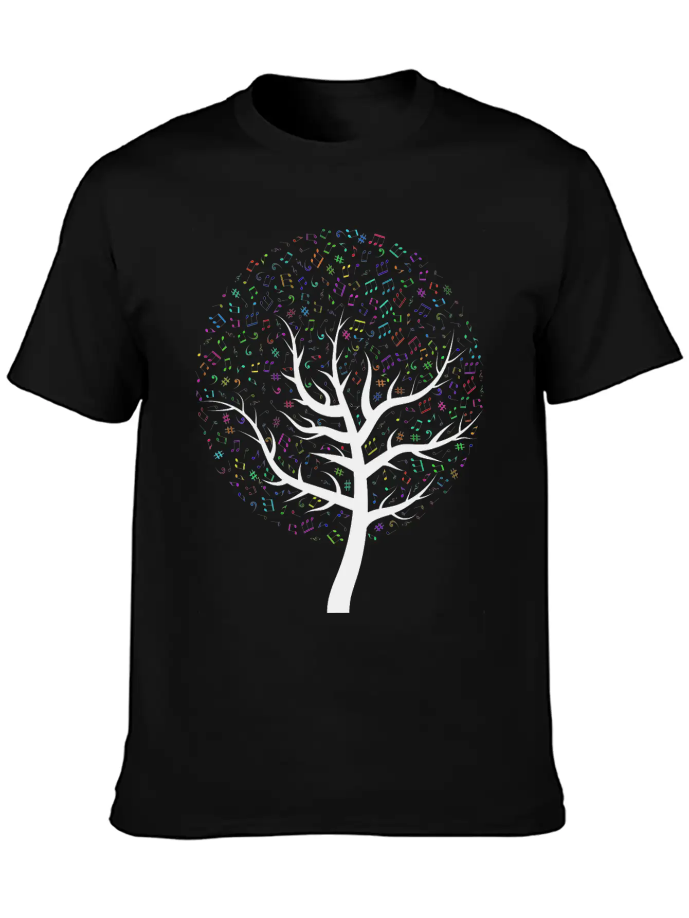 Prismatic Music Tree Timeless Short Sleeve Tee – Comfy And Minimalist Design