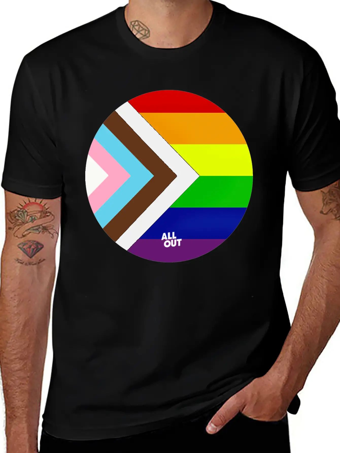 Progress Pride Flag Comfortable Minimalist Graphic Tee – Summer Style Essential