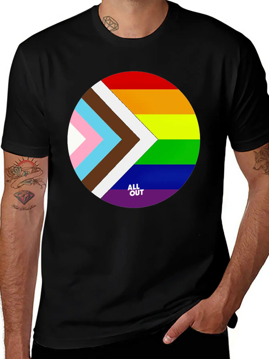 Progress Pride Flag Comfortable Minimalist Graphic Tee – Summer Style Essential
