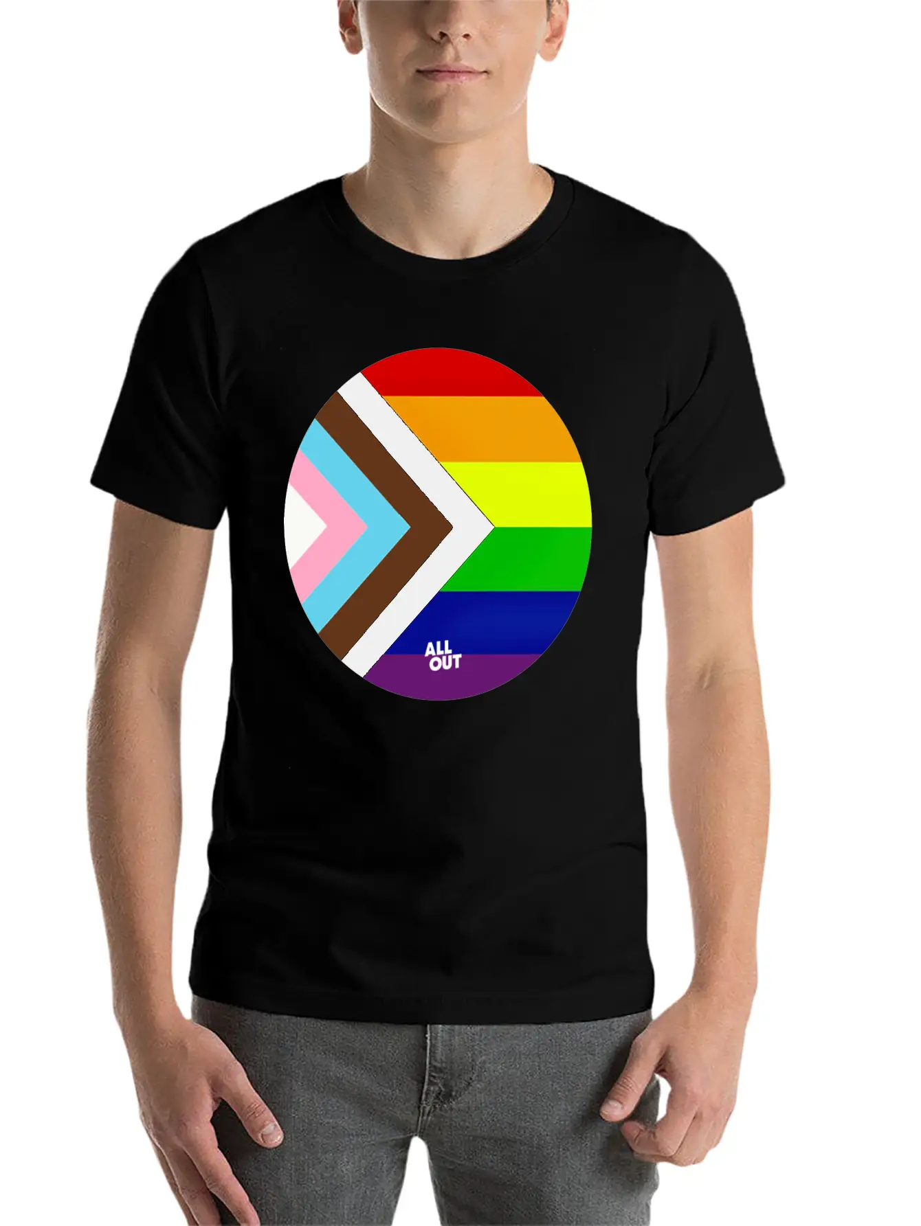 Progress Pride Flag Comfortable Minimalist Graphic Tee – Summer Style Essential