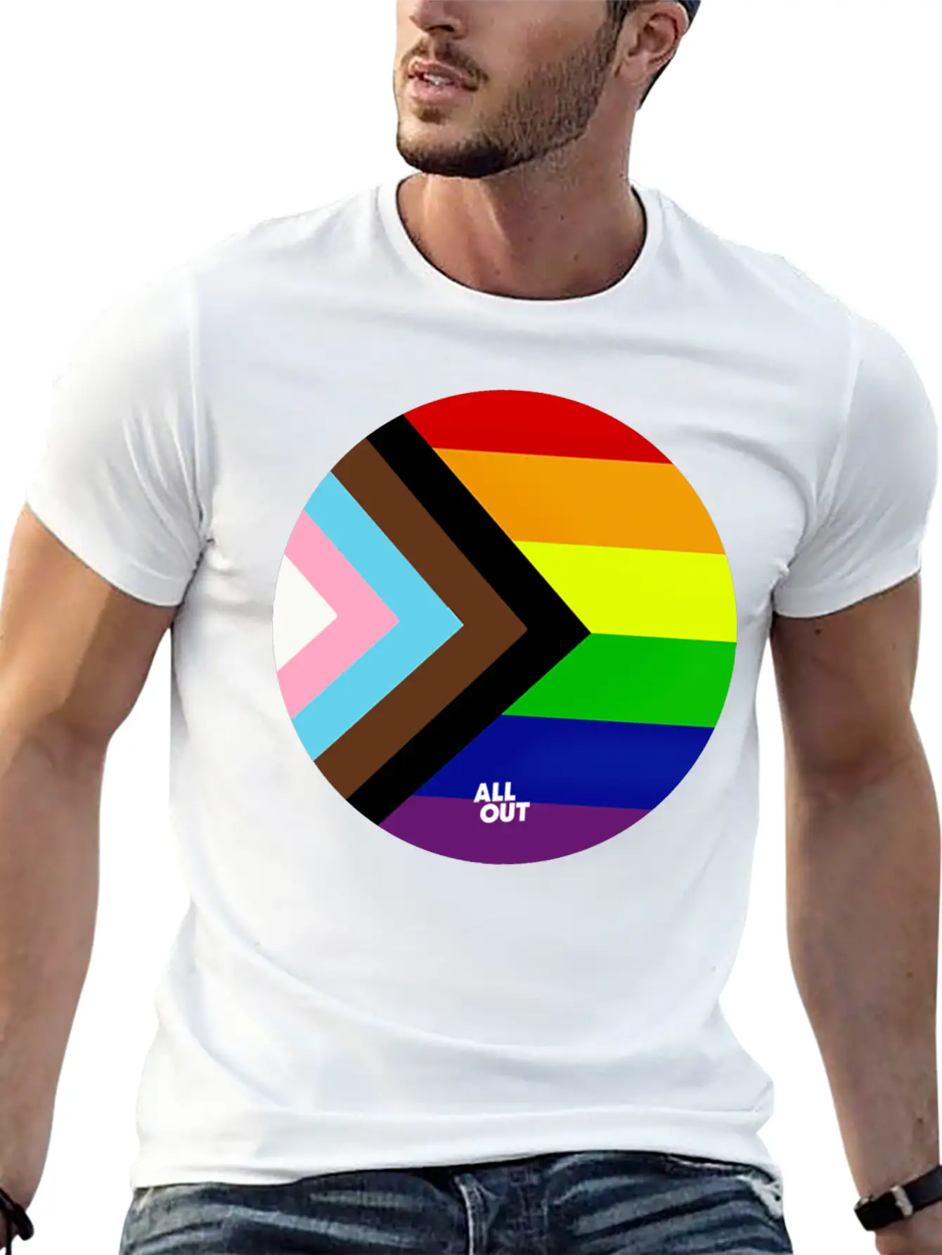 Progress Pride Flag Comfortable Minimalist Graphic Tee – Summer Style Essential