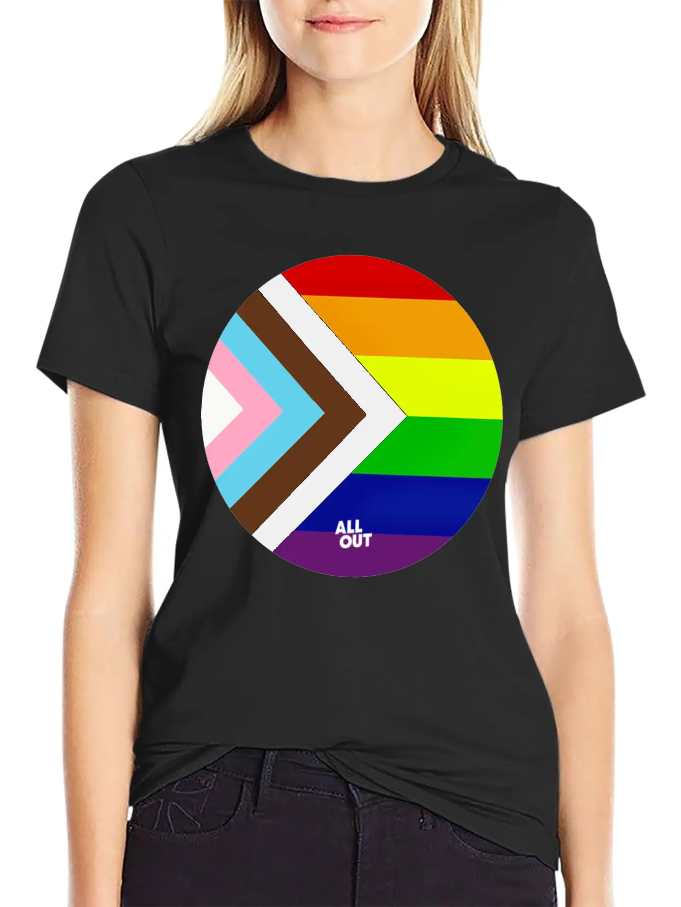 Progress Pride Flag Comfortable Minimalist Graphic Tee – Summer Style Essential