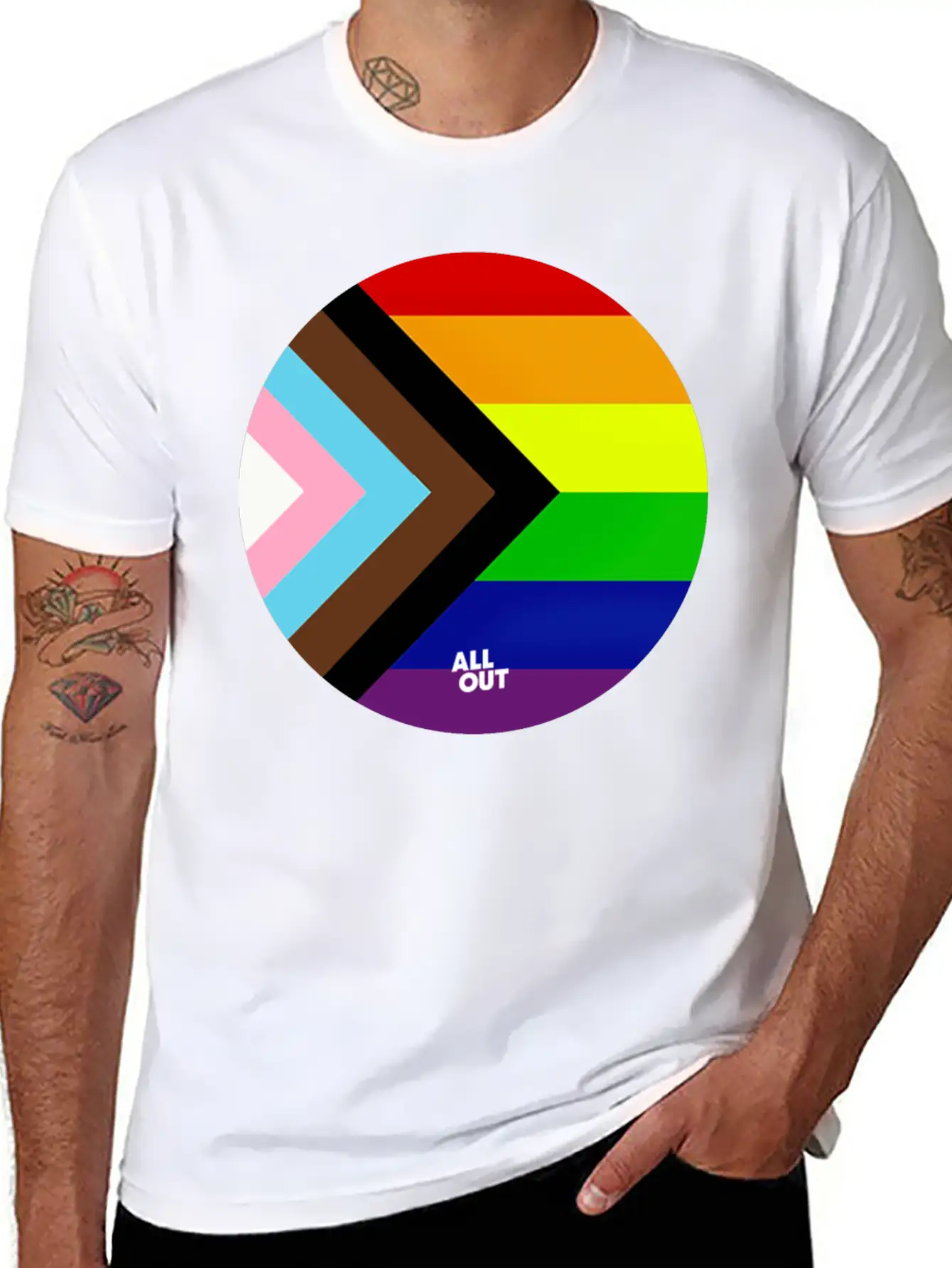 Progress Pride Flag Comfortable Minimalist Graphic Tee – Summer Style Essential