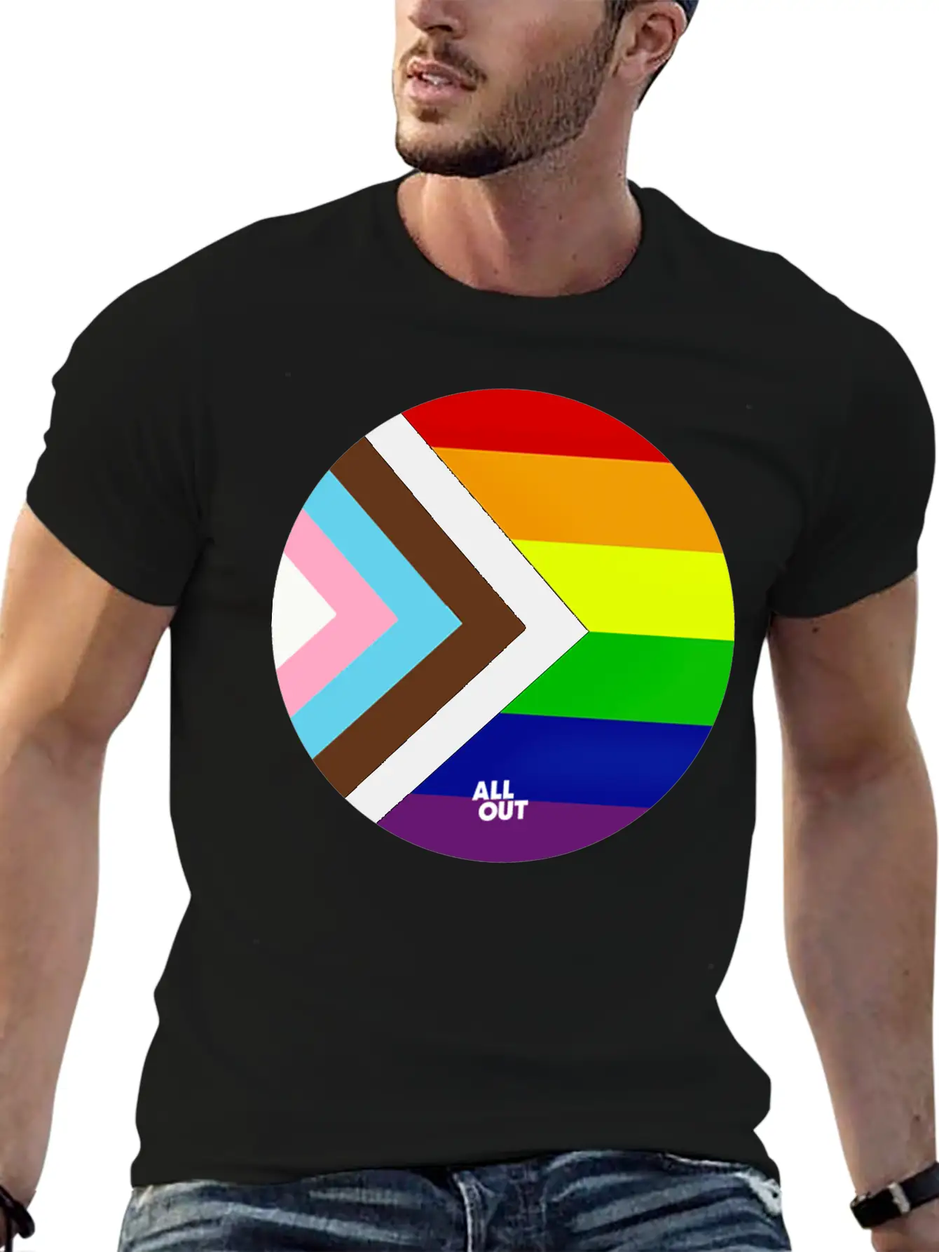 Progress Pride Flag Comfortable Minimalist Graphic Tee – Summer Style Essential