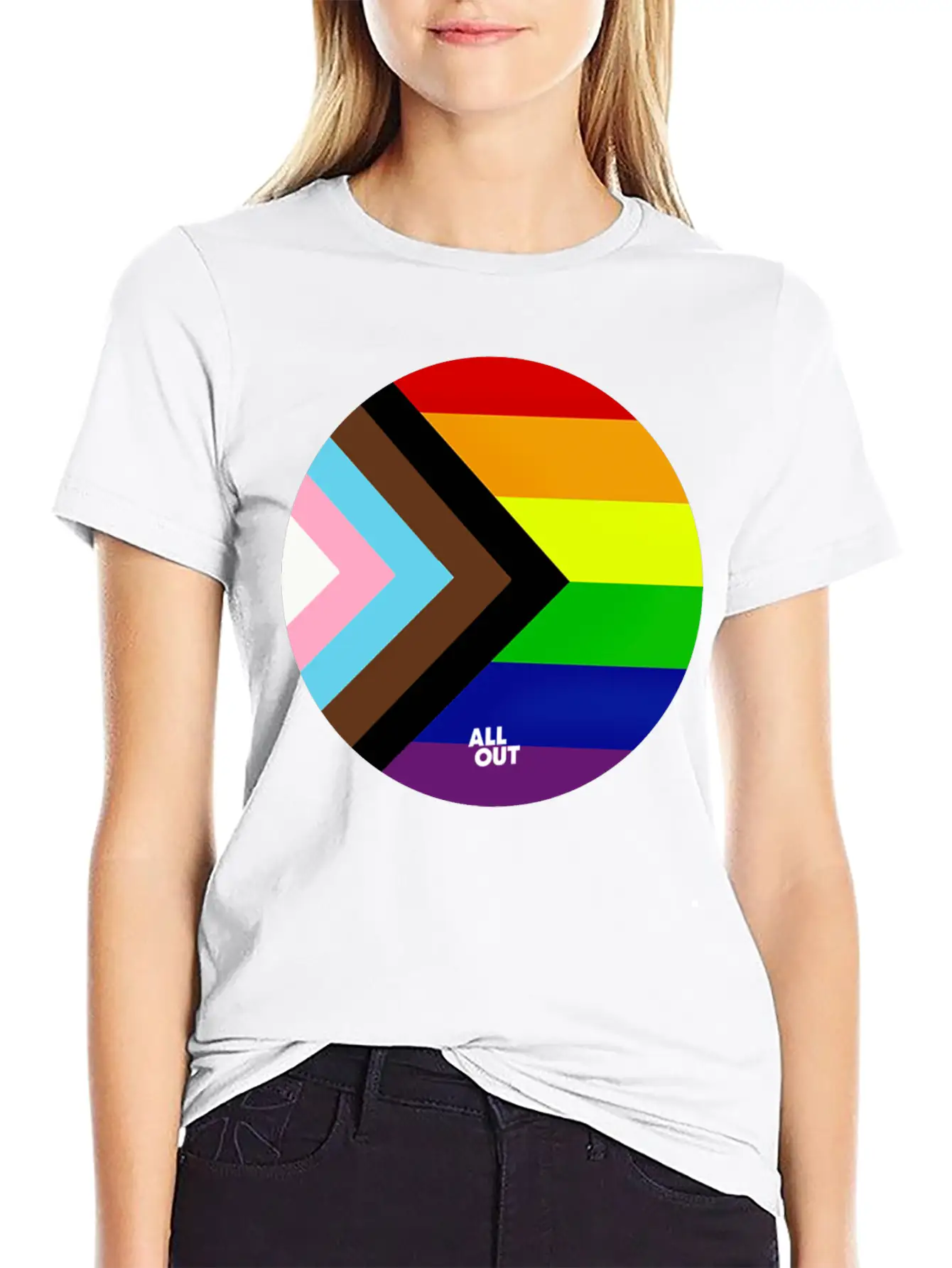 Progress Pride Flag Comfortable Minimalist Graphic Tee – Summer Style Essential