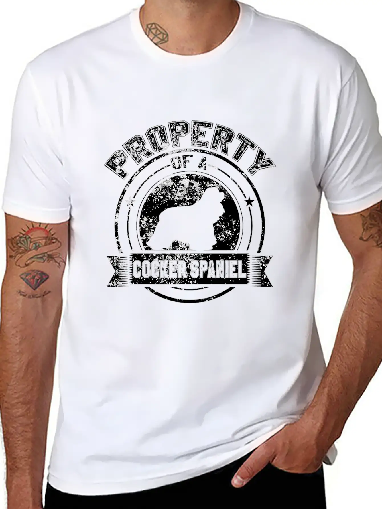 Property Of A Cocker Spaniel Owned By A Cocker Spa Unisex Short Sleeve Soft Cotton T-Shirt – Casual Everyday Wear