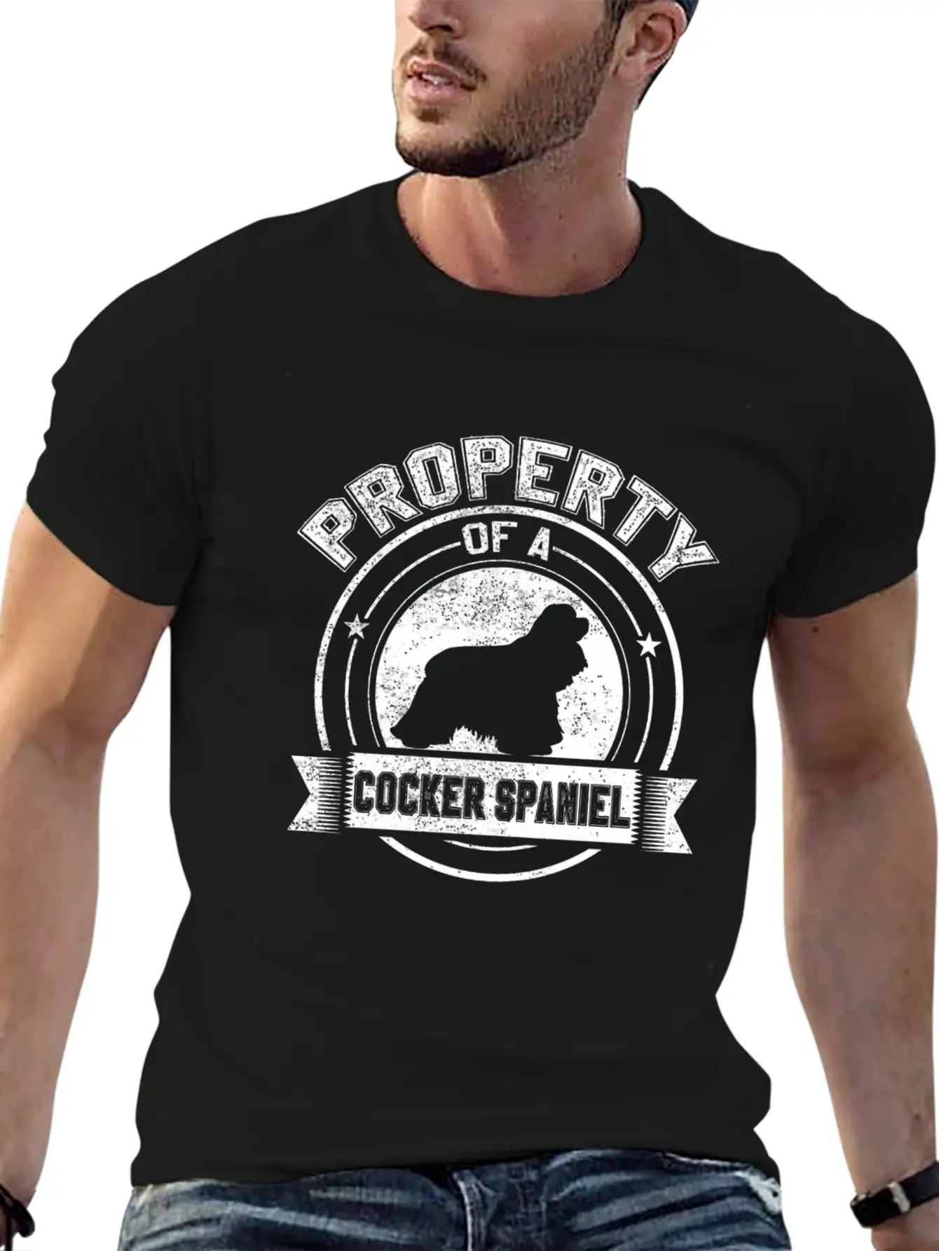 Property Of A Cocker Spaniel Owned By A Cocker Spa Unisex Short Sleeve Soft Cotton T-Shirt – Casual Everyday Wear