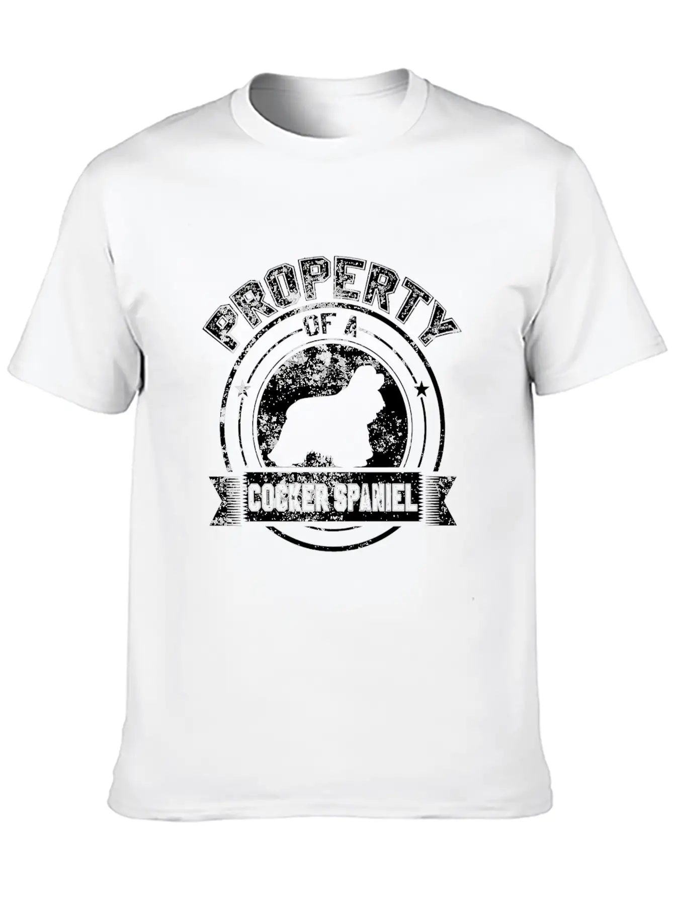 Property Of A Cocker Spaniel Owned By A Cocker Spa Unisex Short Sleeve Soft Cotton T-Shirt – Casual Everyday Wear