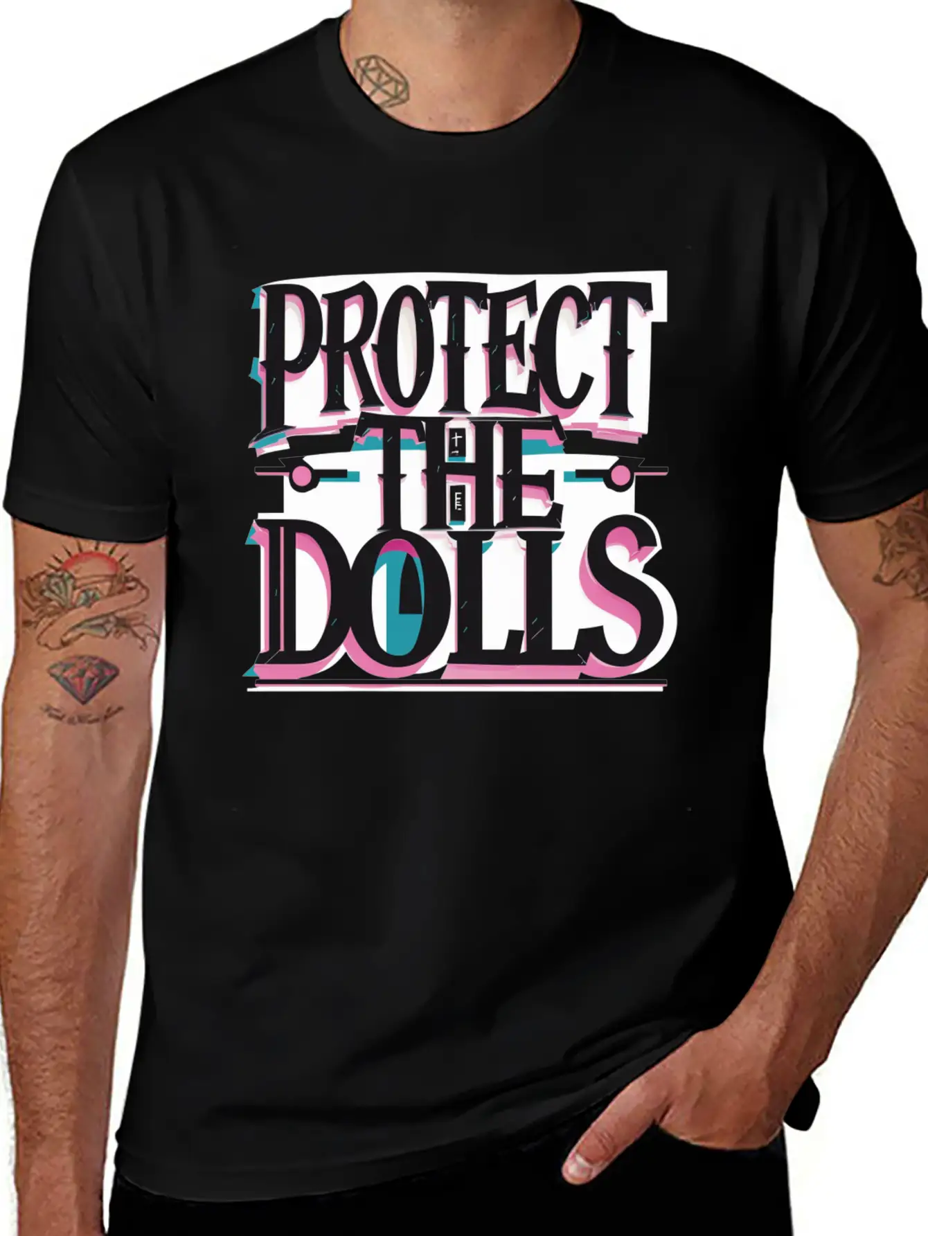 Protect The Dolls Comfortable Minimalist Graphic Tee – Summer Style Essential