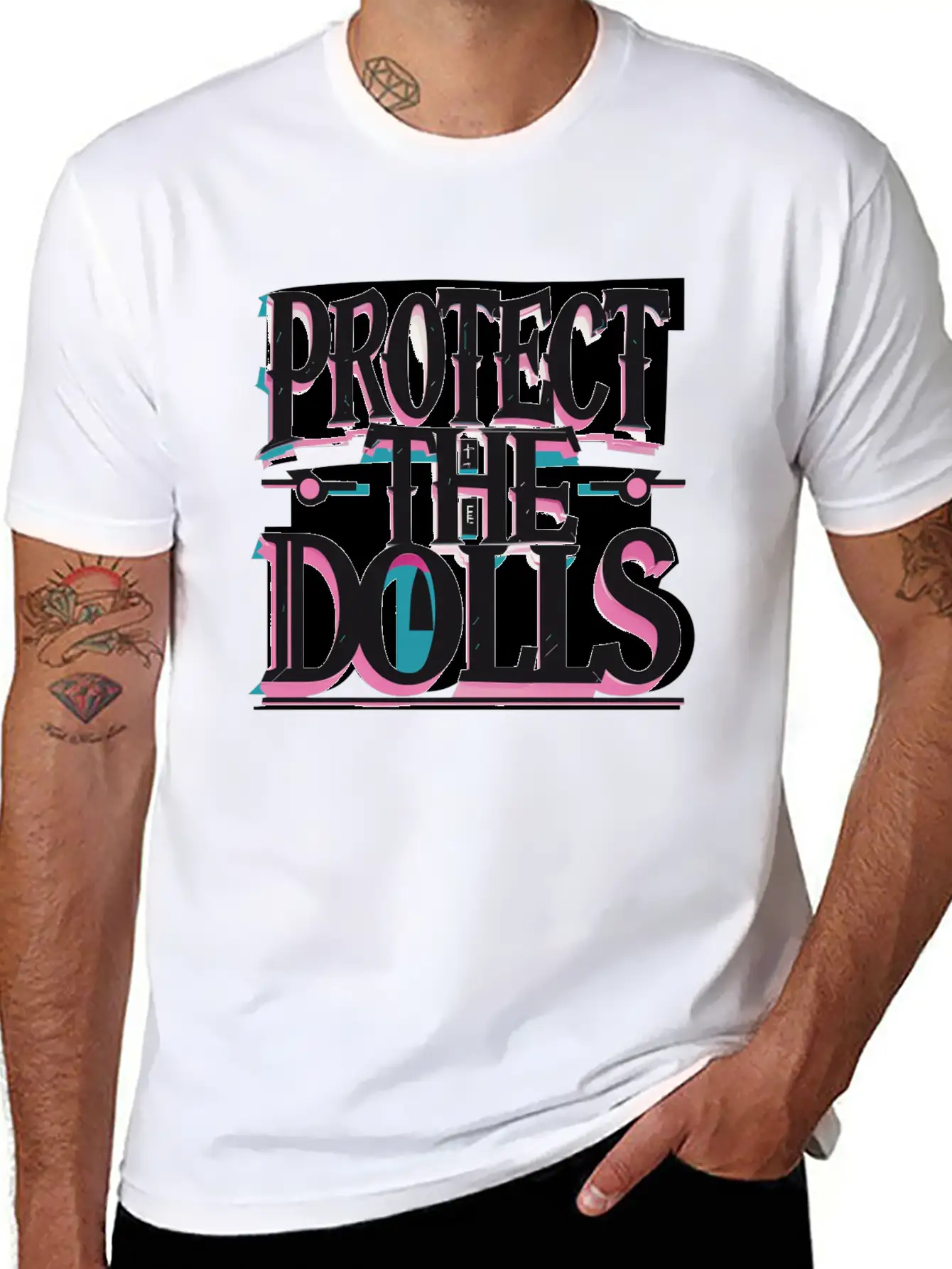 Protect The Dolls Comfortable Minimalist Graphic Tee – Summer Style Essential