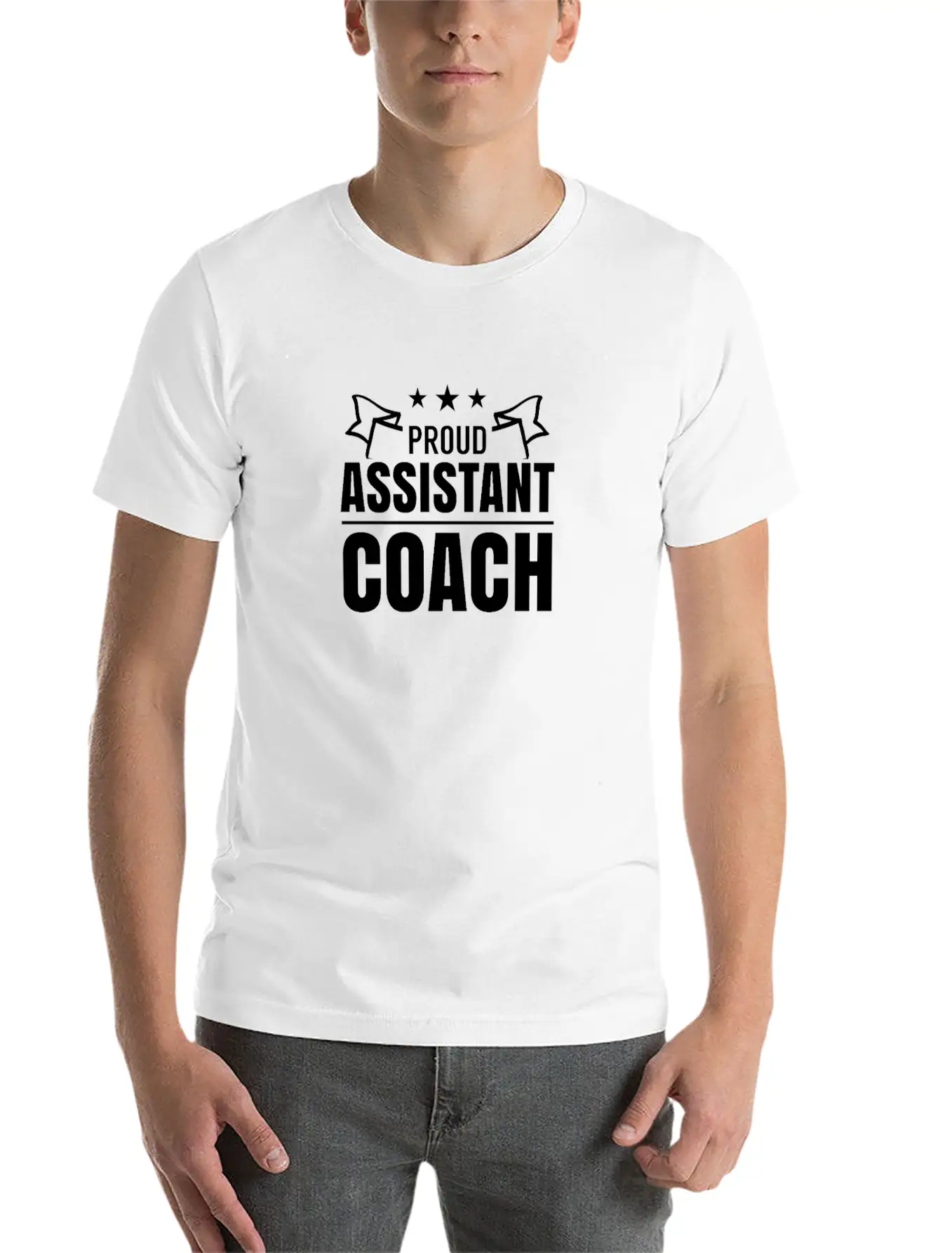 Proud Assistant Coach Co-Trainer Trainer Teacher Stylish Everyday T-Shirt – Unisex Basic Cotton Tee