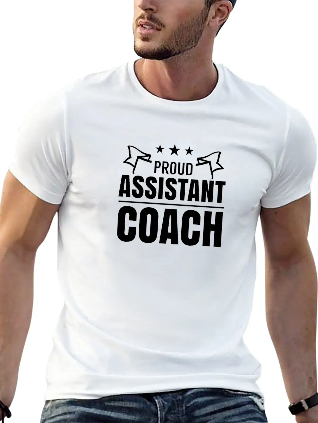 Proud Assistant Coach Co-Trainer Trainer Teacher Stylish Everyday T-Shirt – Unisex Basic Cotton Tee