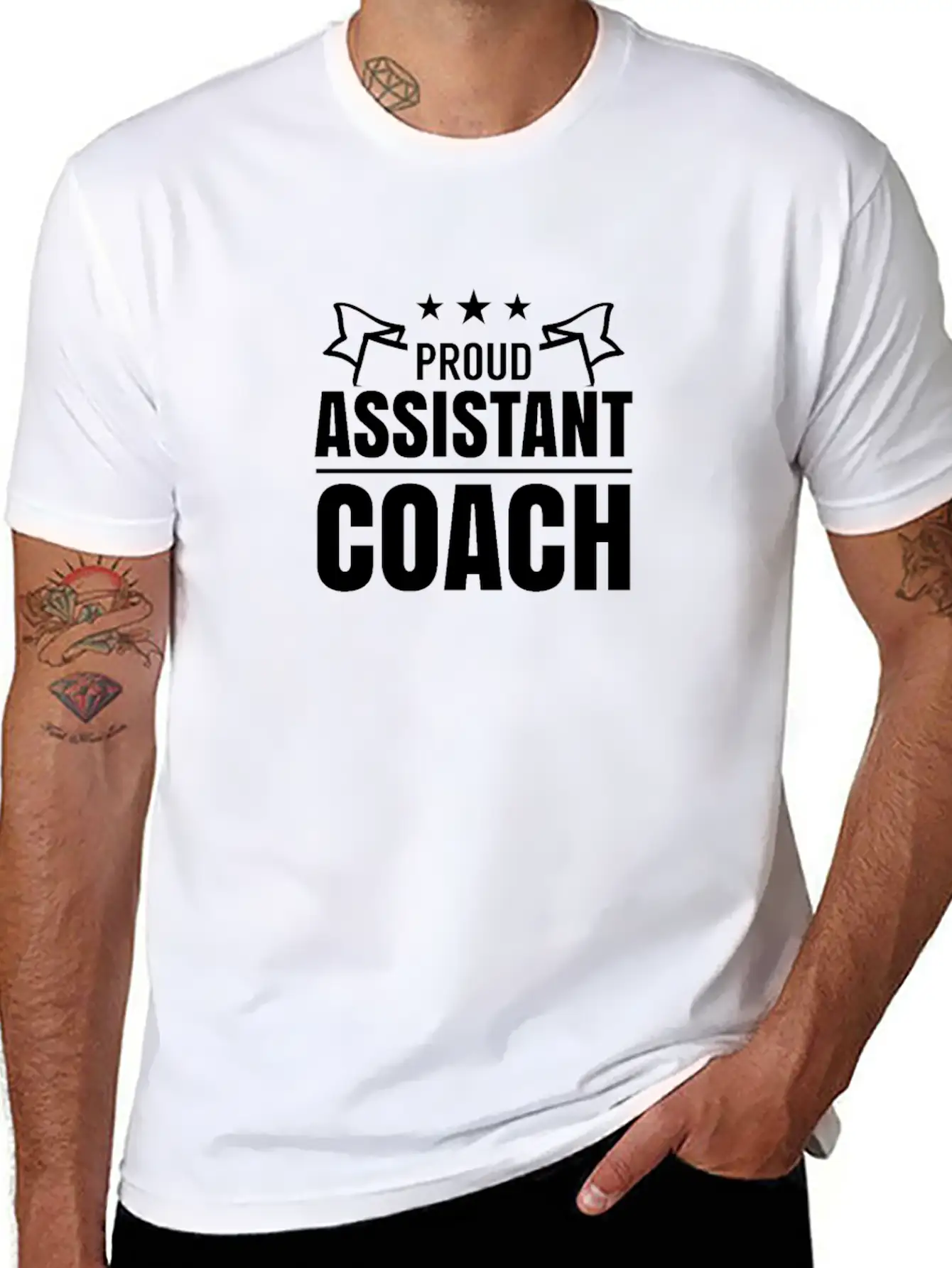 Proud Assistant Coach Co-Trainer Trainer Teacher Stylish Everyday T-Shirt – Unisex Basic Cotton Tee