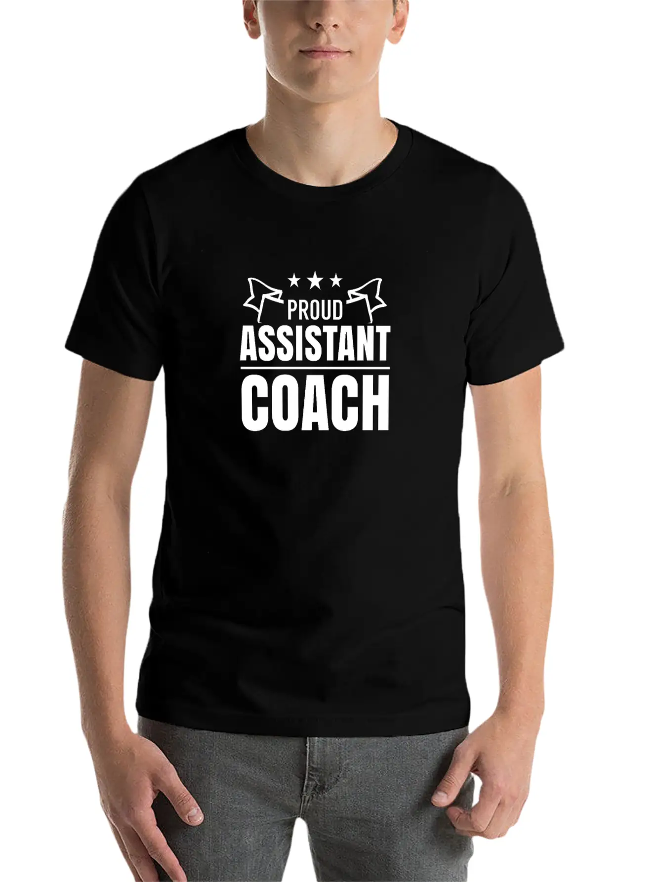 Proud Assistant Coach Co-Trainer Trainer Teacher Stylish Everyday T-Shirt – Unisex Basic Cotton Tee