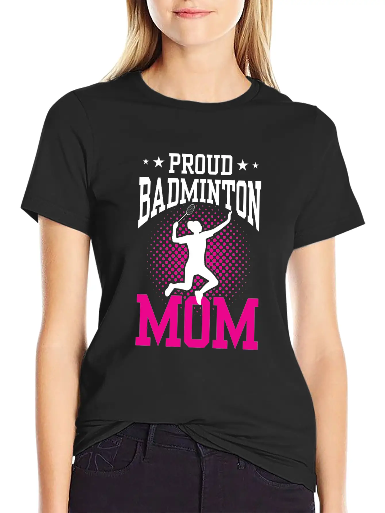 Proud Badminton Mom Lover Player Team Match Unisex Short Sleeve Soft Cotton T-Shirt – Casual Everyday Wear
