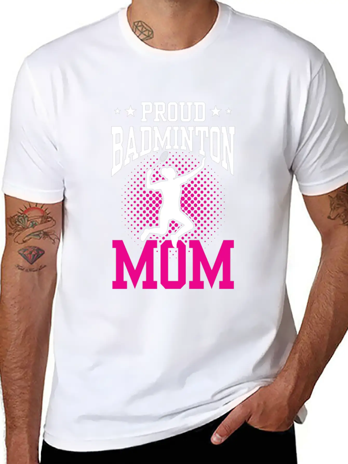 Proud Badminton Mom Lover Player Team Match Unisex Short Sleeve Soft Cotton T-Shirt – Casual Everyday Wear