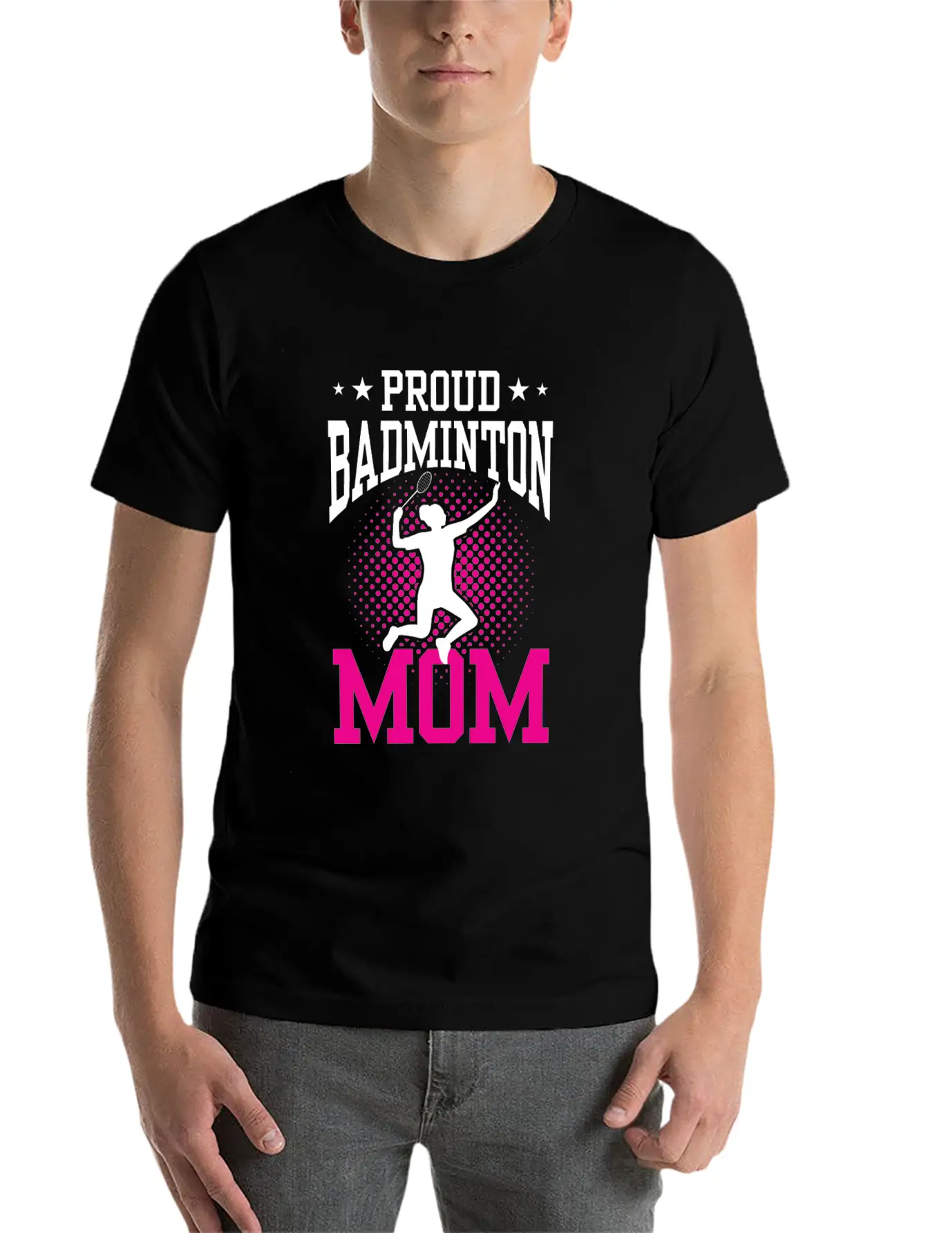Proud Badminton Mom Lover Player Team Match Unisex Short Sleeve Soft Cotton T-Shirt – Casual Everyday Wear