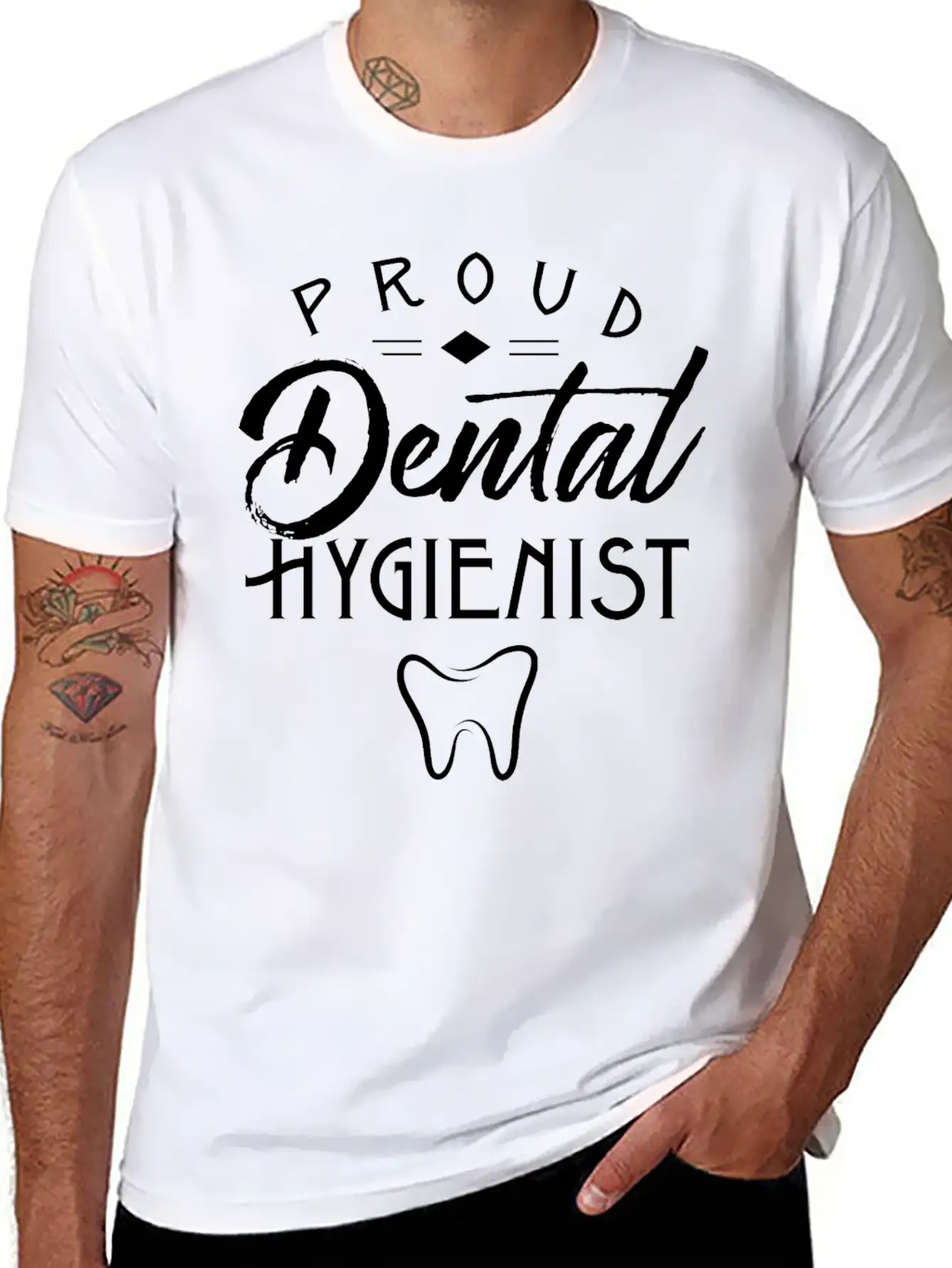 Proud Dental Hygienist Teeth Job Hygiene Tooth Basic Graphic T-Shirt – Daily Comfort In Soft Cotton