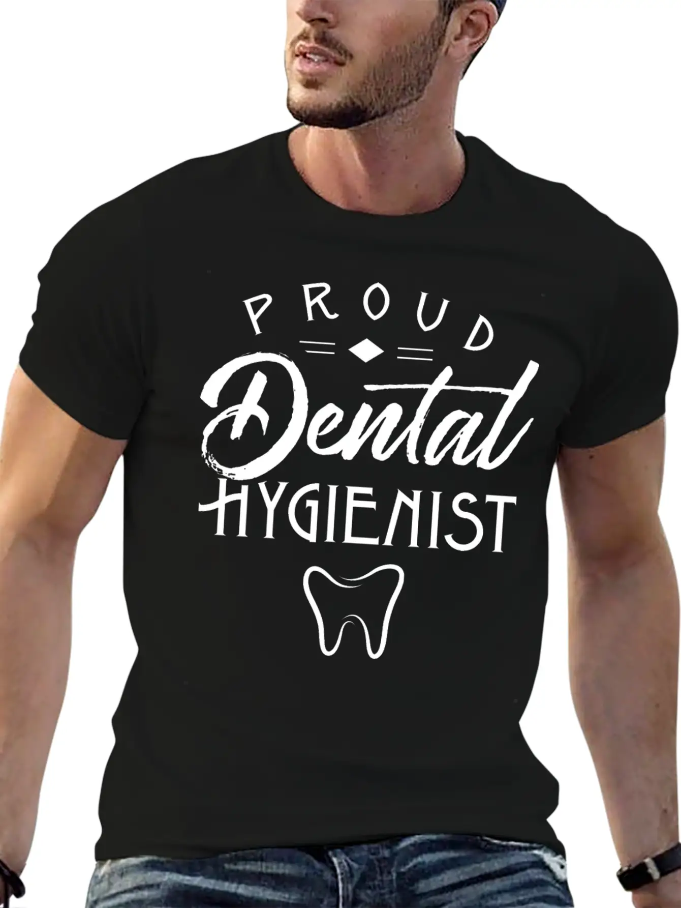 Proud Dental Hygienist Teeth Job Hygiene Tooth Basic Graphic T-Shirt – Daily Comfort In Soft Cotton