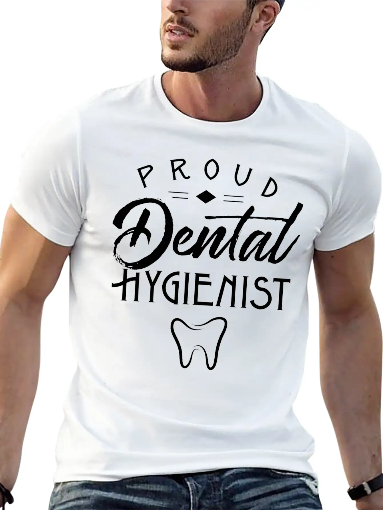 Proud Dental Hygienist Teeth Job Hygiene Tooth Basic Graphic T-Shirt – Daily Comfort In Soft Cotton