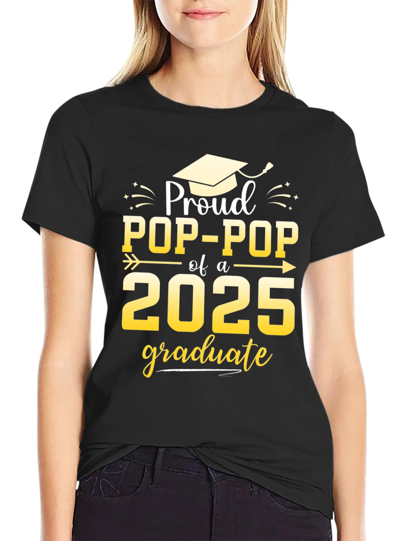 Proud Pop Pop Of A Class Of 2025 Graduate Stylish Everyday T-Shirt – Unisex Basic Cotton Tee