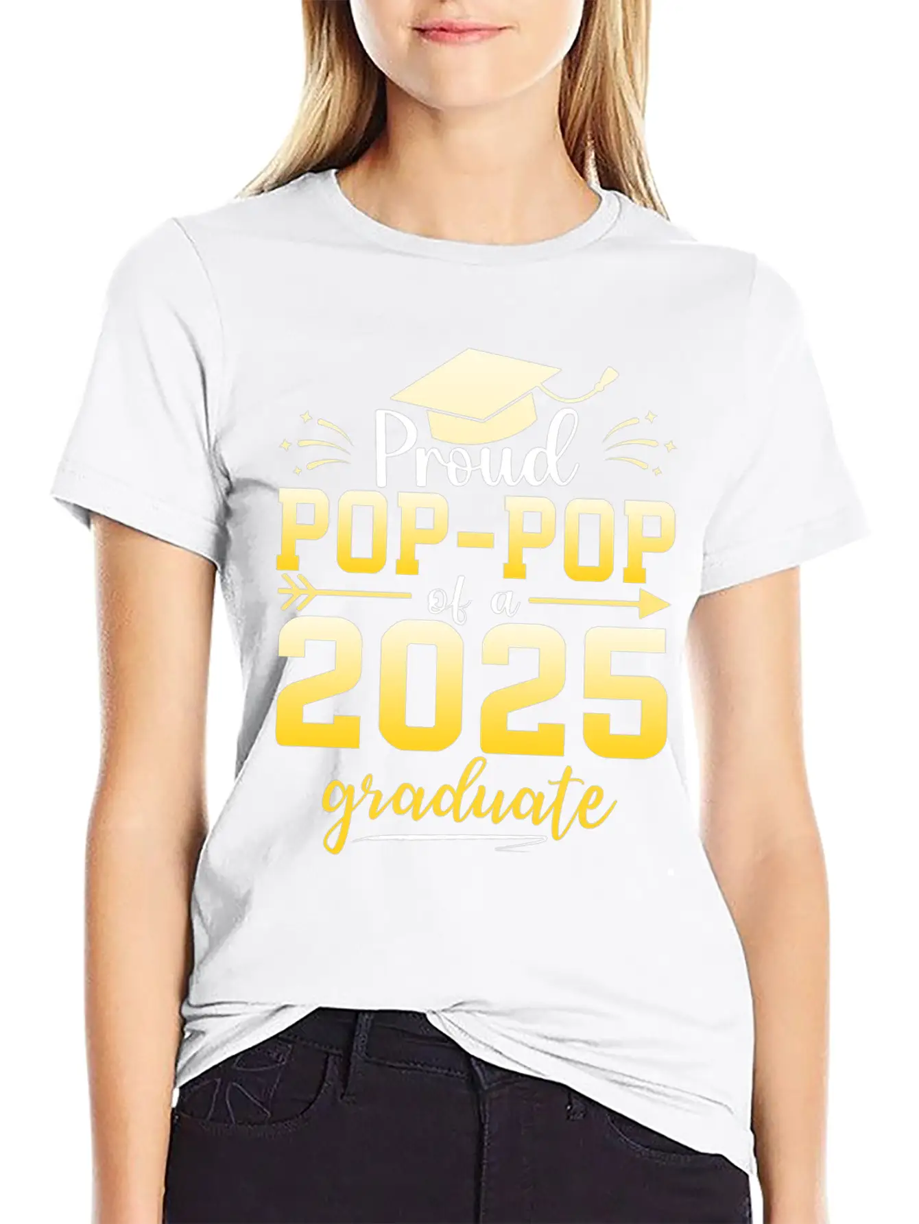 Proud Pop Pop Of A Class Of 2025 Graduate Stylish Everyday T-Shirt – Unisex Basic Cotton Tee