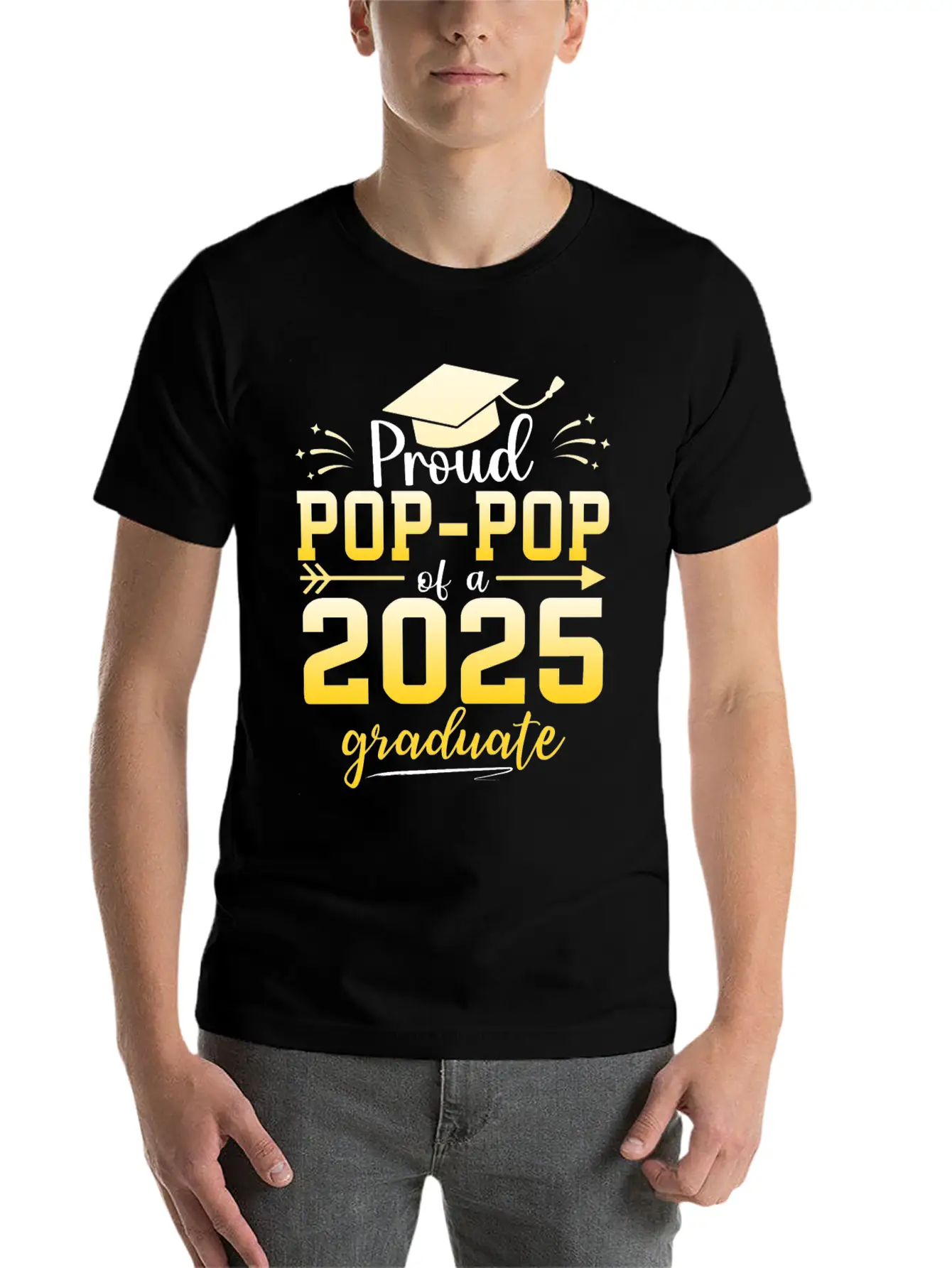 Proud Pop Pop Of A Class Of 2025 Graduate Stylish Everyday T-Shirt – Unisex Basic Cotton Tee