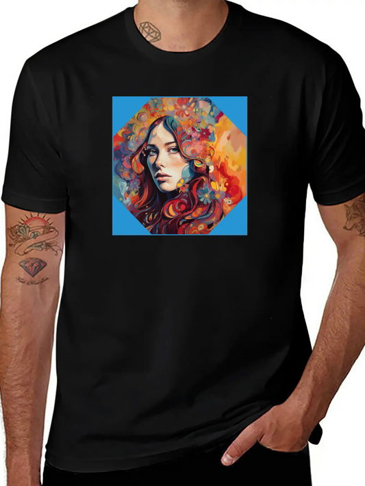 Psychedelic Bloom Floral Fantasia Unisex Short Sleeve Soft Cotton T-Shirt – Casual Everyday Wear