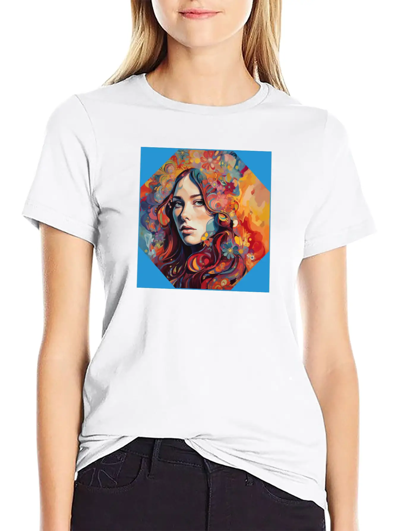Psychedelic Bloom Floral Fantasia Unisex Short Sleeve Soft Cotton T-Shirt – Casual Everyday Wear