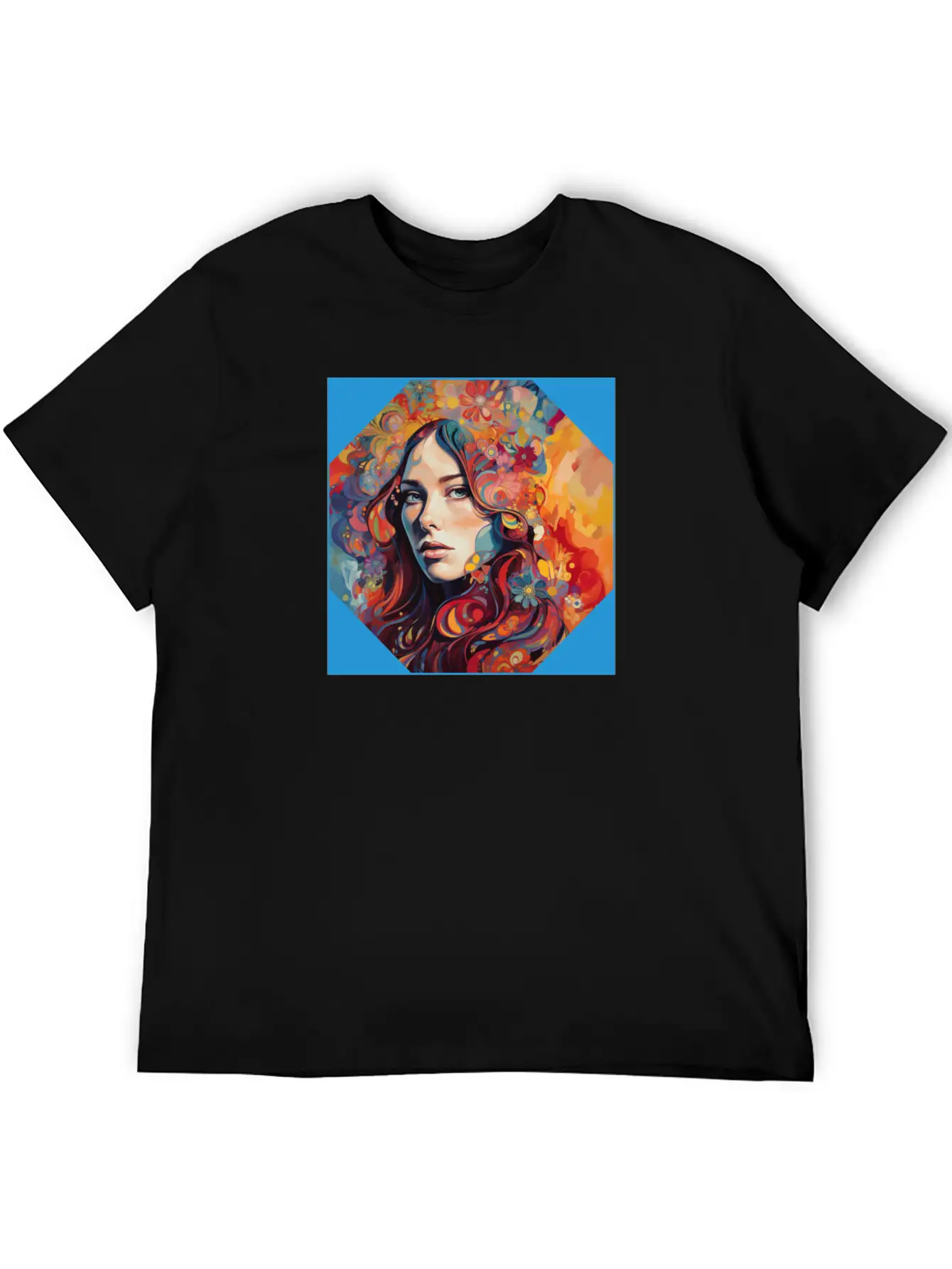 Psychedelic Bloom Floral Fantasia Unisex Short Sleeve Soft Cotton T-Shirt – Casual Everyday Wear