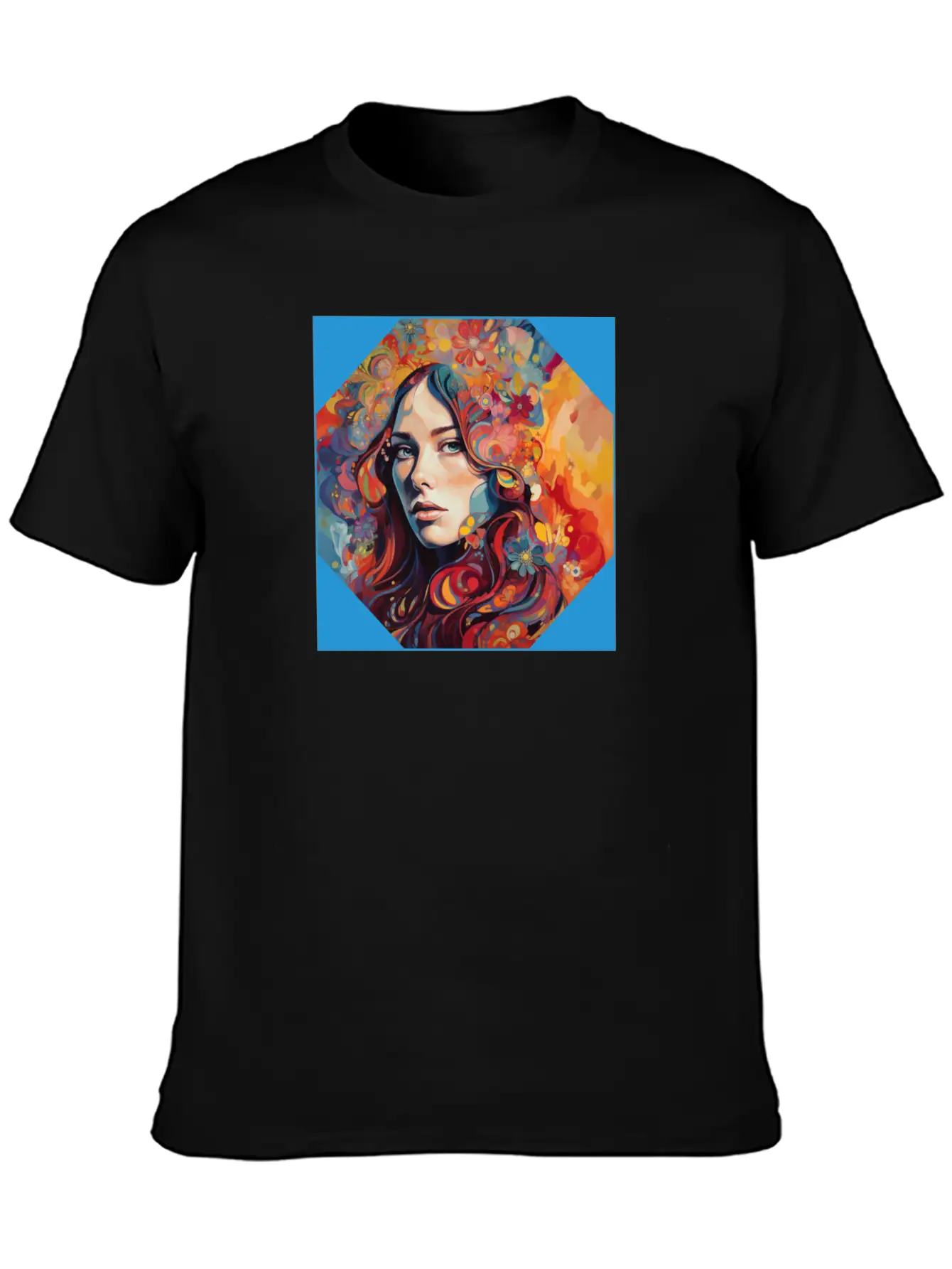 Psychedelic Bloom Floral Fantasia Unisex Short Sleeve Soft Cotton T-Shirt – Casual Everyday Wear
