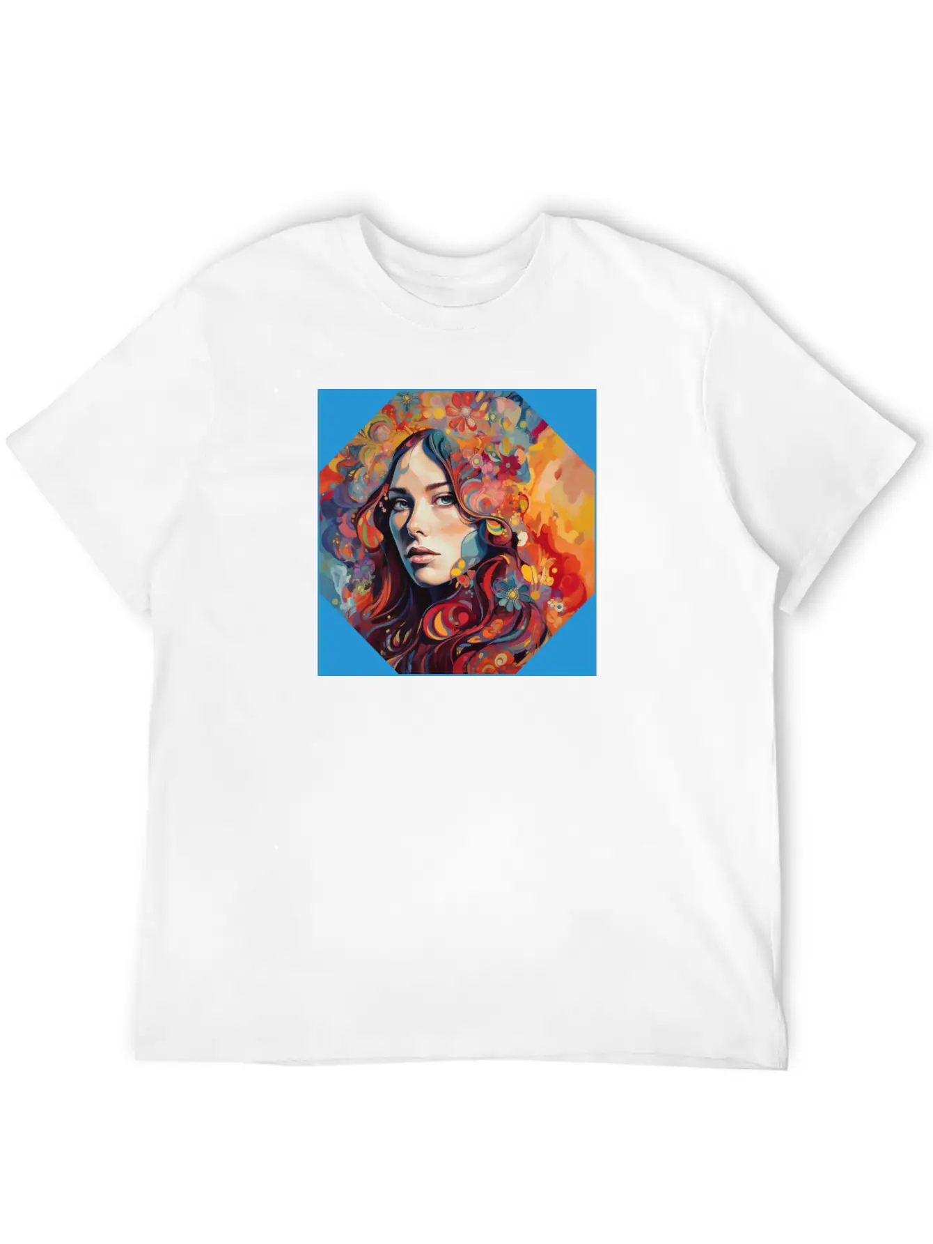Psychedelic Bloom Floral Fantasia Unisex Short Sleeve Soft Cotton T-Shirt – Casual Everyday Wear
