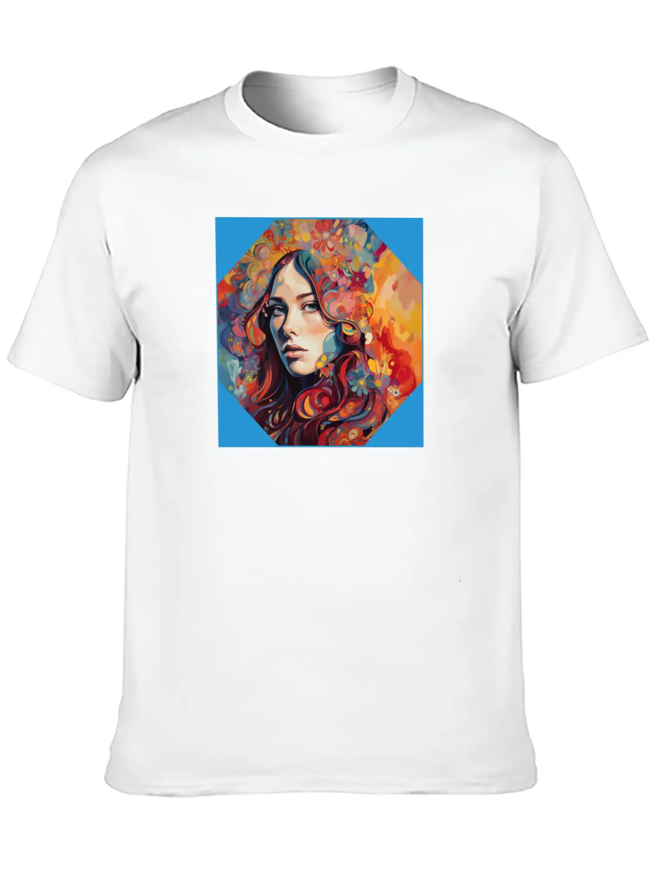 Psychedelic Bloom Floral Fantasia Unisex Short Sleeve Soft Cotton T-Shirt – Casual Everyday Wear