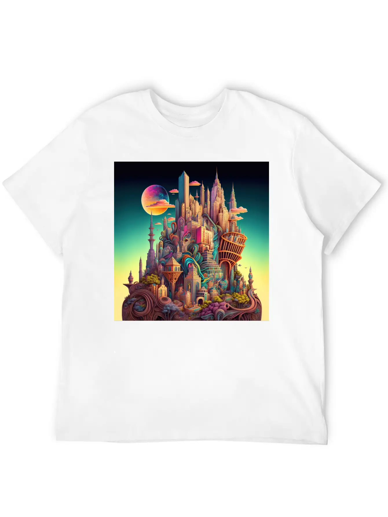Psychedelic City Timeless Short Sleeve Tee – Comfy And Minimalist Design