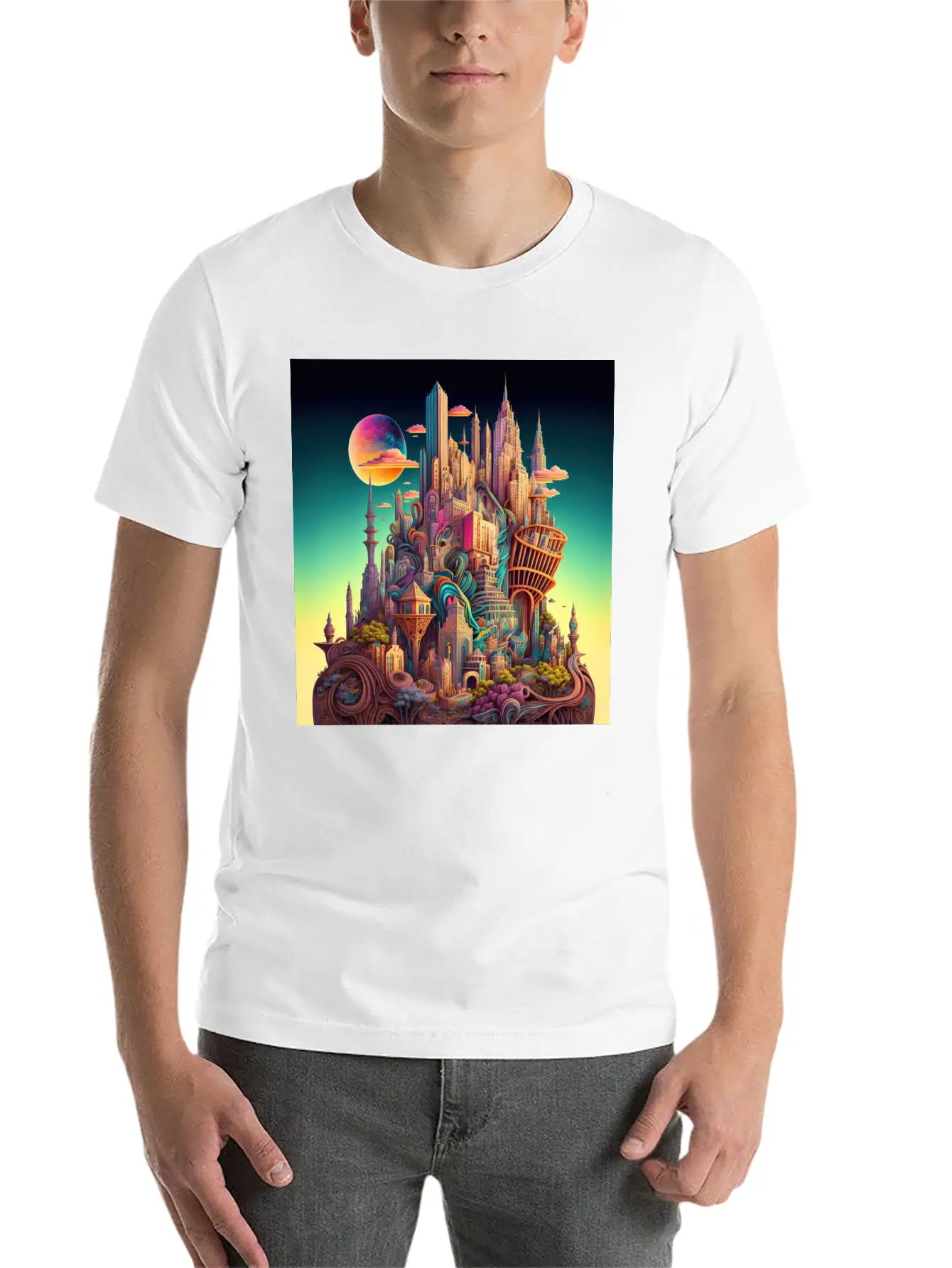 Psychedelic City Timeless Short Sleeve Tee – Comfy And Minimalist Design