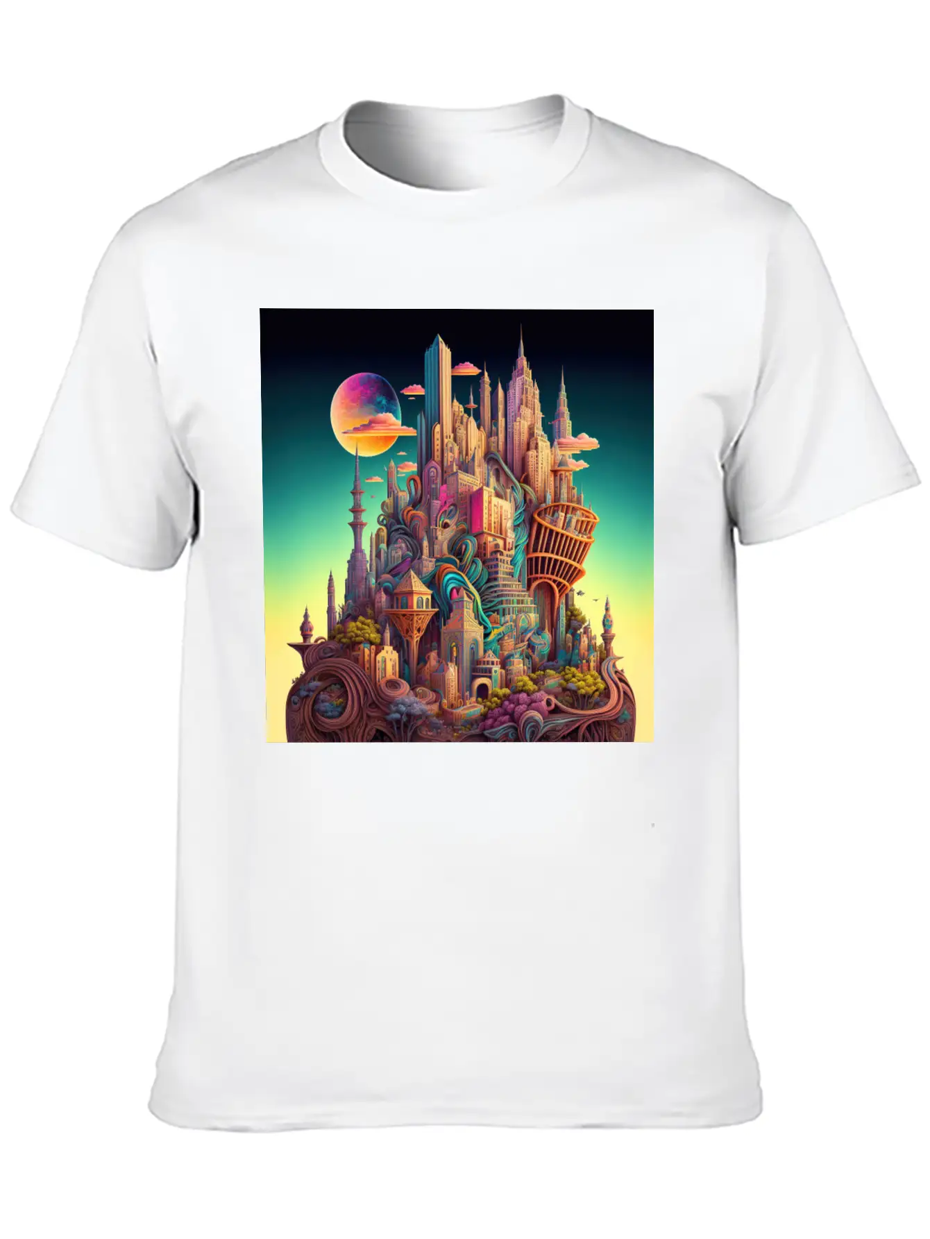 Psychedelic City Timeless Short Sleeve Tee – Comfy And Minimalist Design